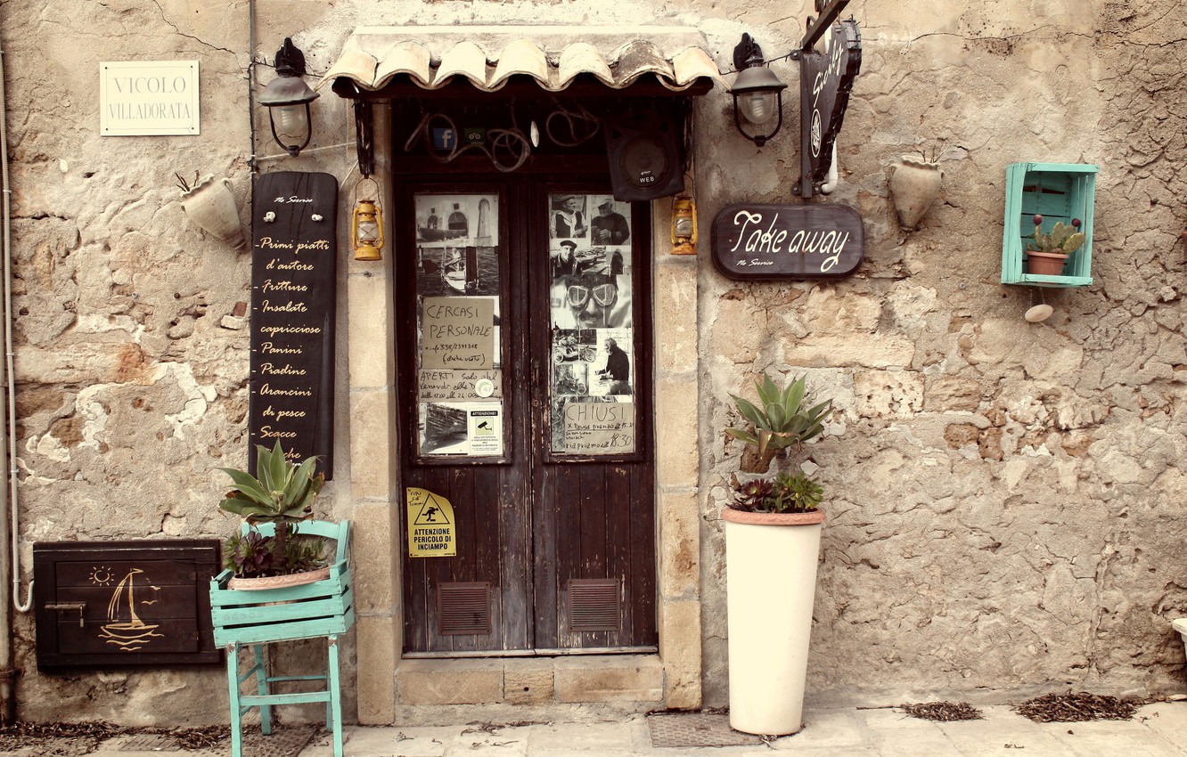 Wallpaper vintage, front, shop, door image for desktop, section разное