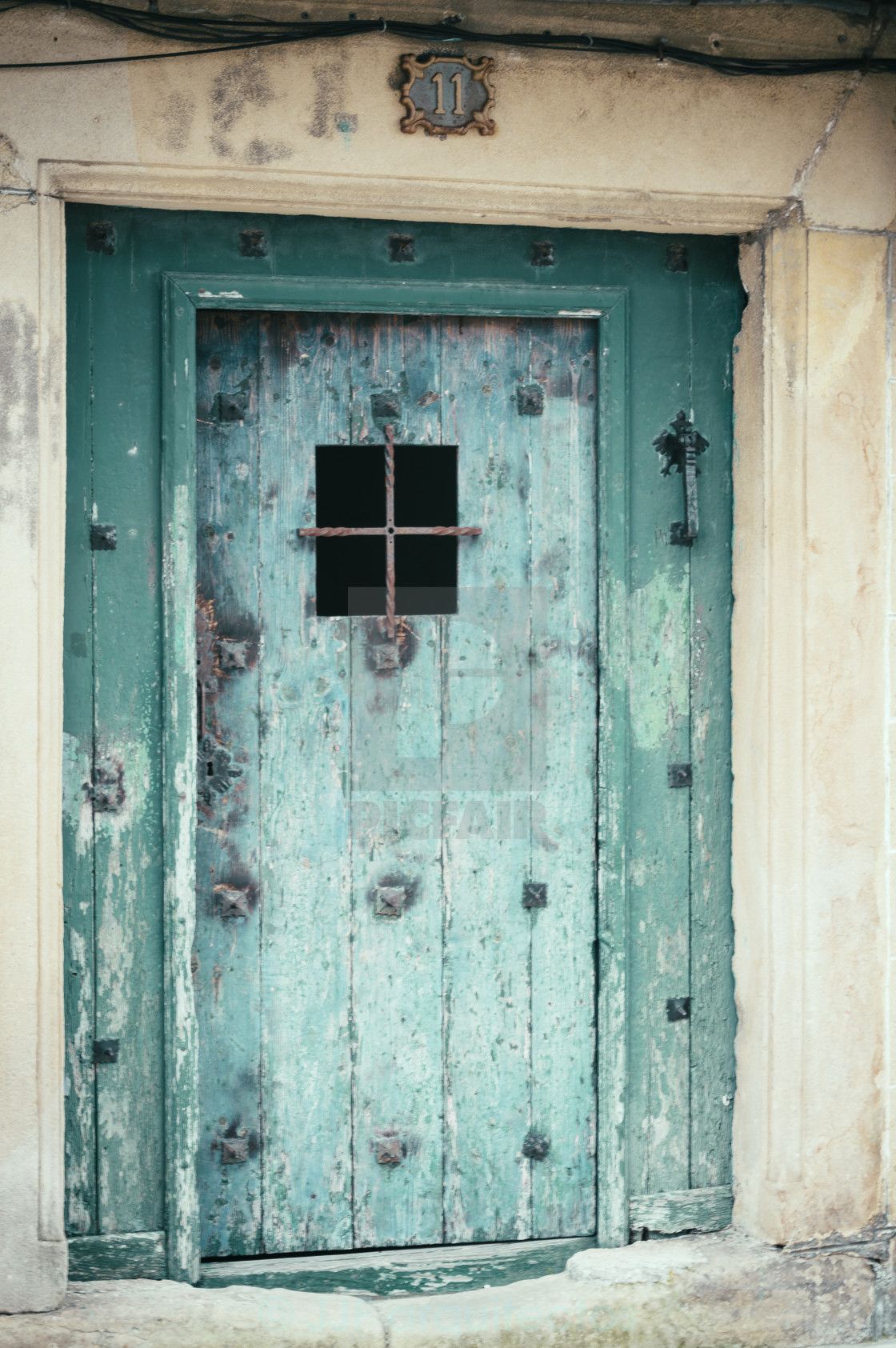 Wooden green door at Picfair.com. Old wooden doors, Painted doors, Wooden door paint