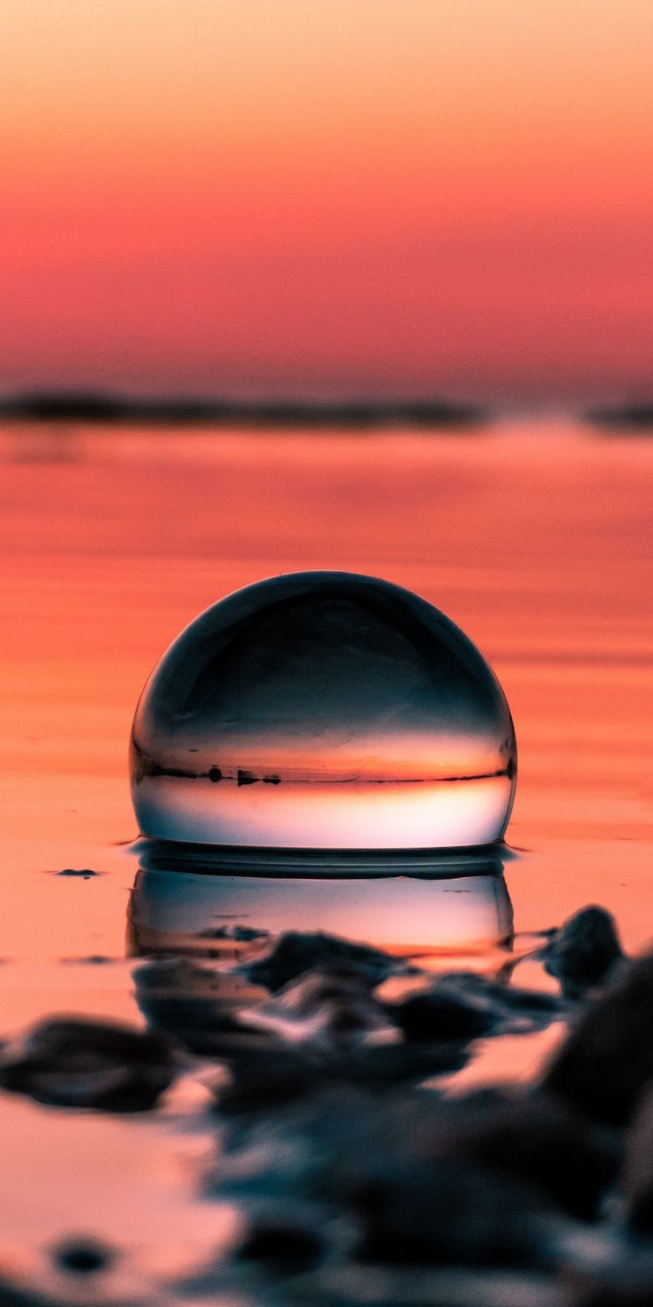 Crystal ball, sunset, reflections Wallpaper. Reflection photography, Crystal photography, Crystal ball