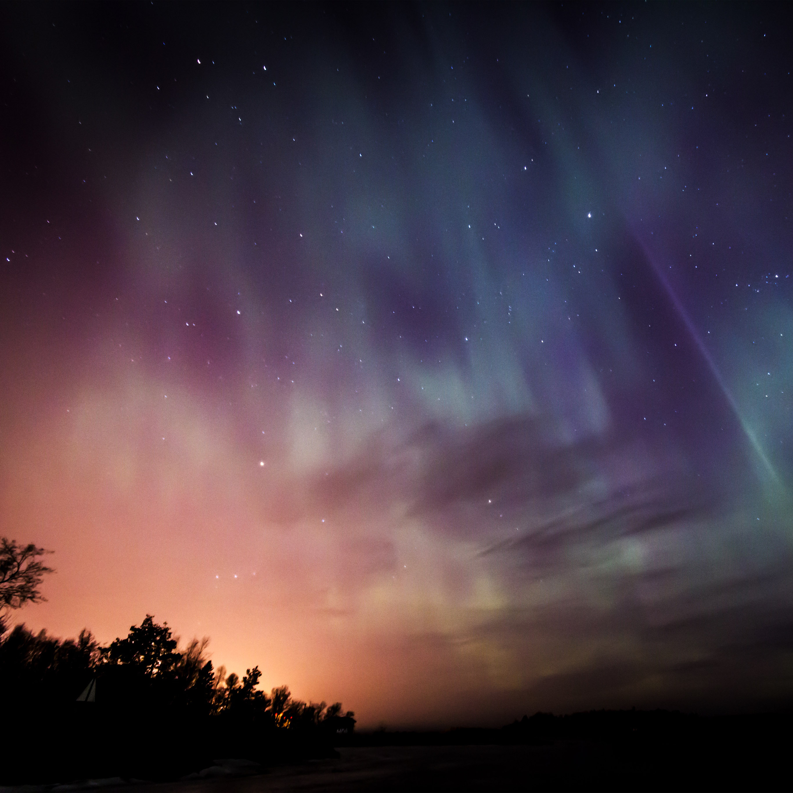 Android wallpaper. sky aurora night stars wonderful