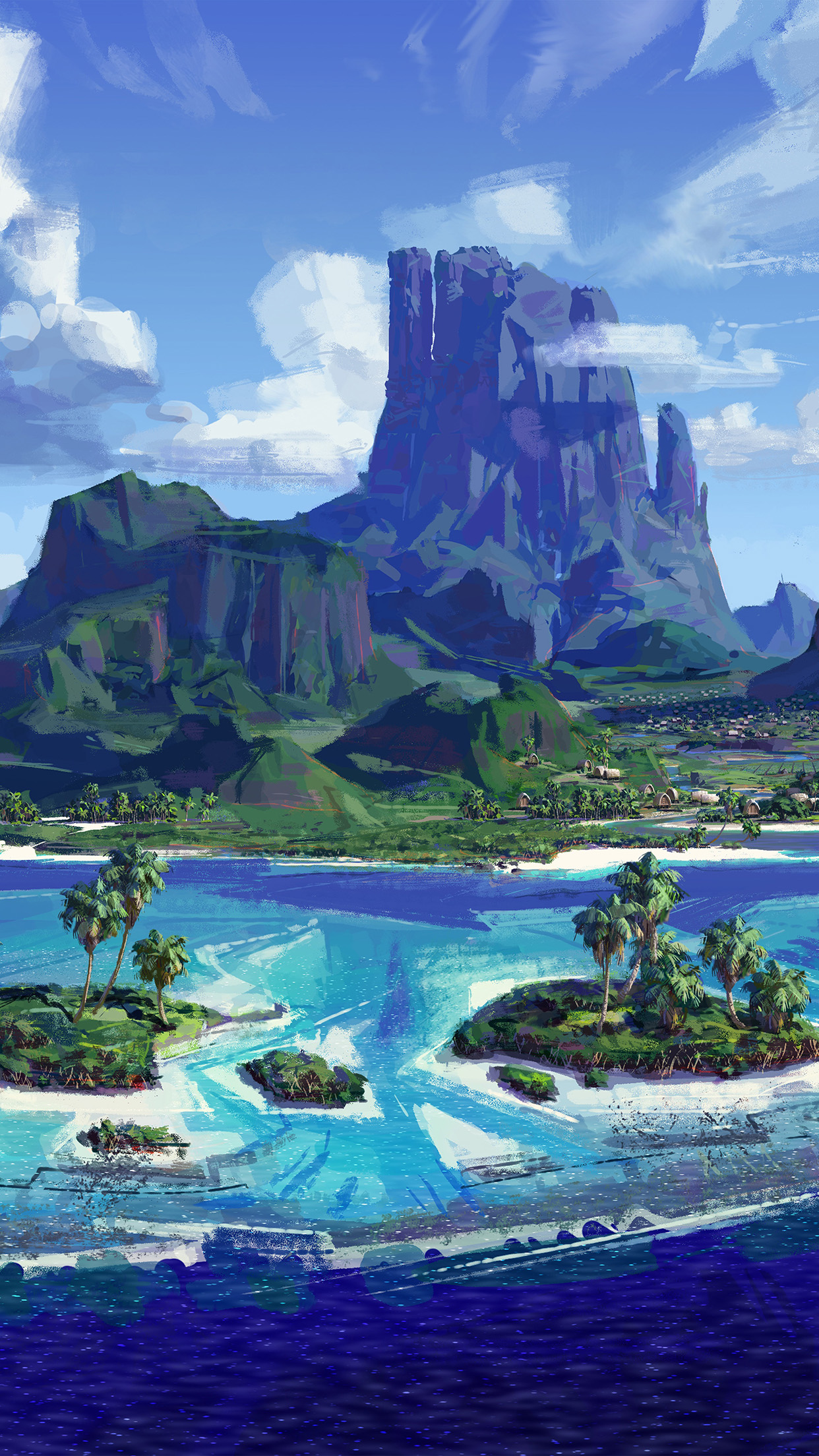 summer anime wallpaper, natural landscape, nature, water resources, landscape, ocean