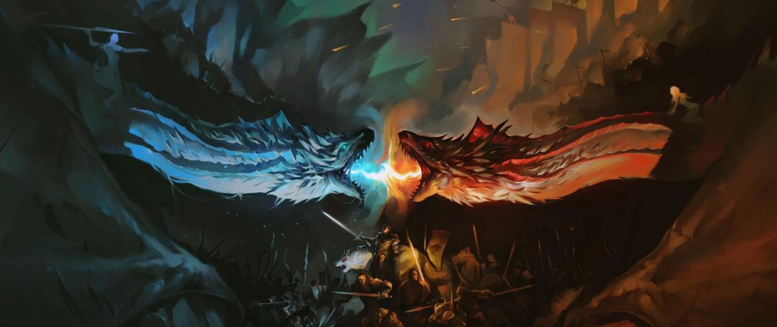 Ice Fire Dragon Game Of Thrones 8k 2560x1080 Resolution HD 4k Wallpaper, Image, Background, Photo and Picture