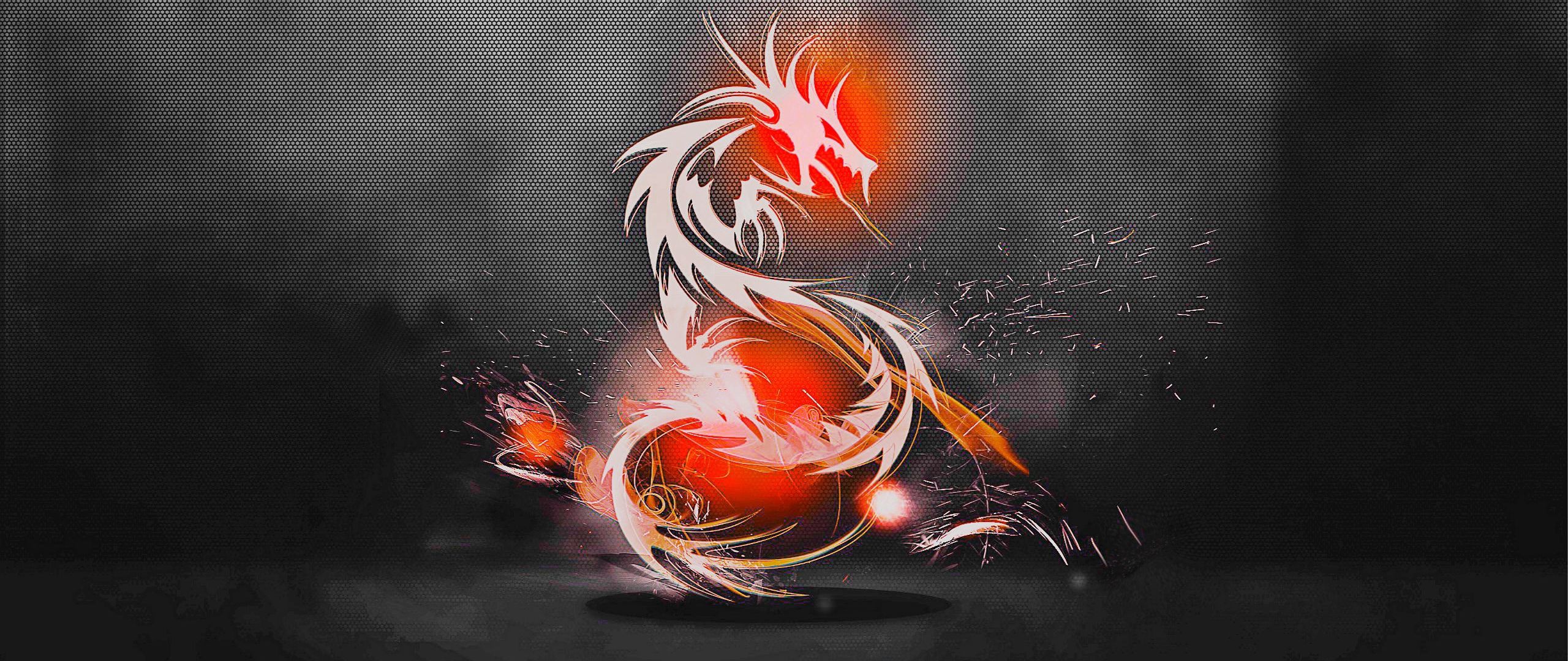 Download wallpaper 2560x1080 dragon, background, light, shadow dual wide 1080p HD background