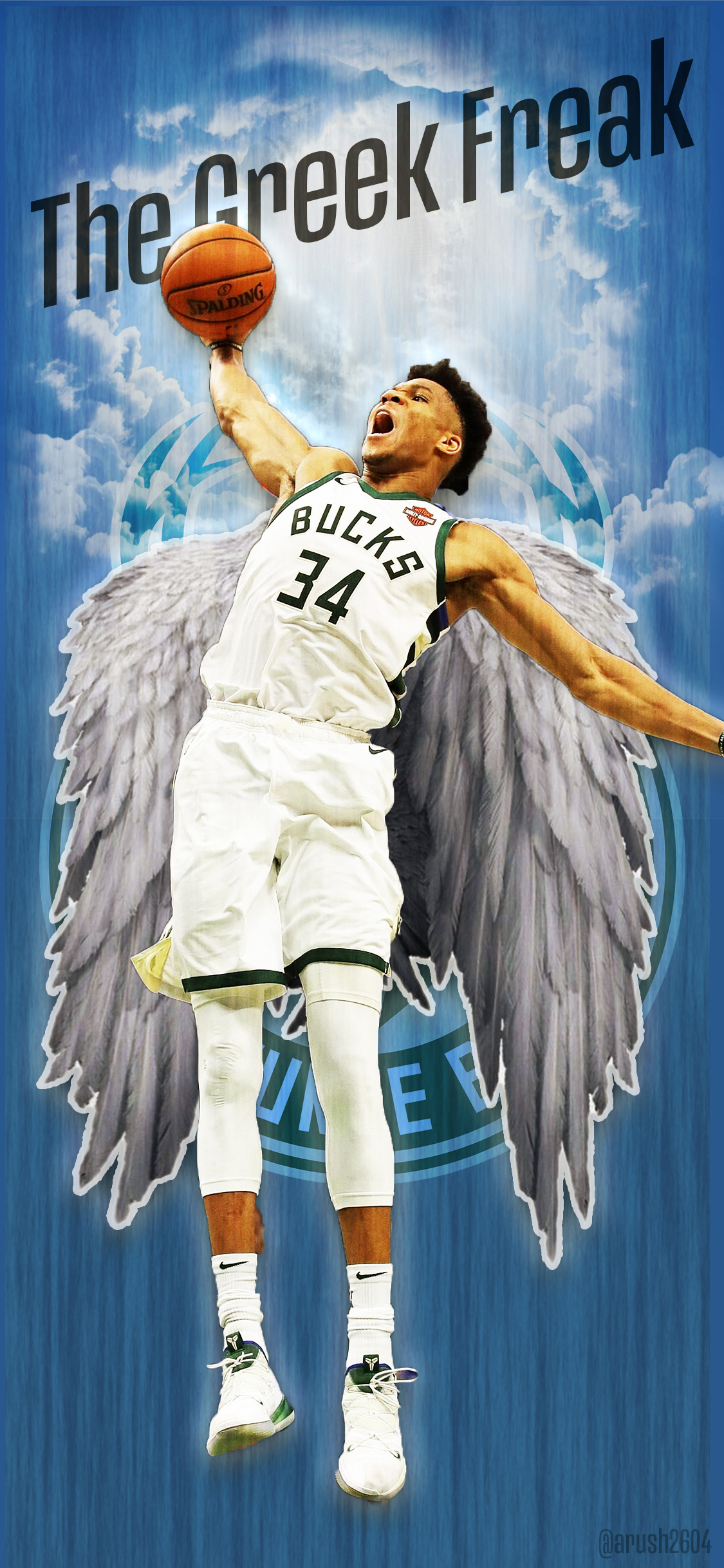 Just began learning Photohop's an iPhone X Giannis Wallpaper I made for a friend!