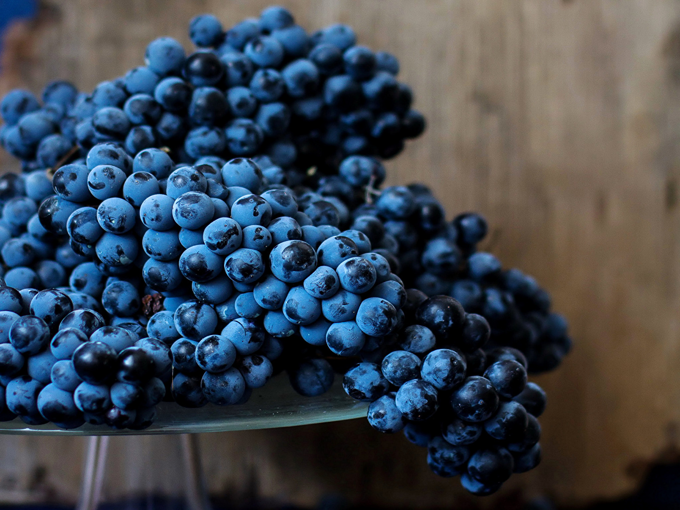 Desktop Wallpaper Blue Grapes Food Fruit