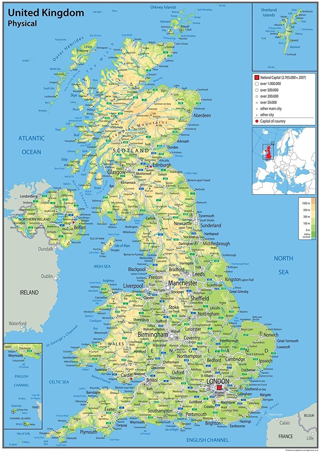 Buy United Kingdom Map x 70 Centimetres Laminated In Classroom, Office And Home [GA] Online in Indonesia. B07F3BRBPT