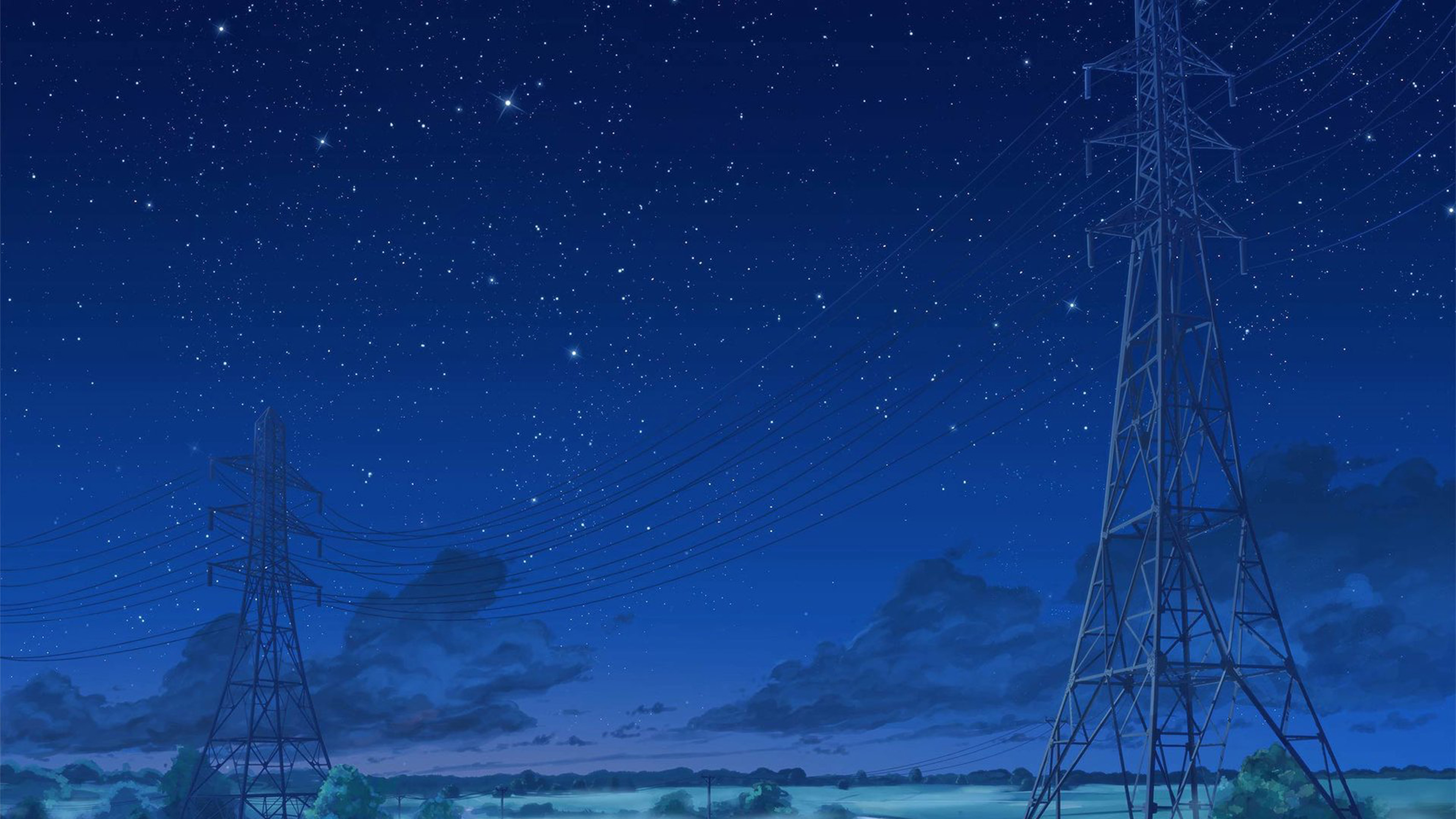 wallpaper for desktop, laptop. arseniy chebynkin night sky star blue illustration art anime
