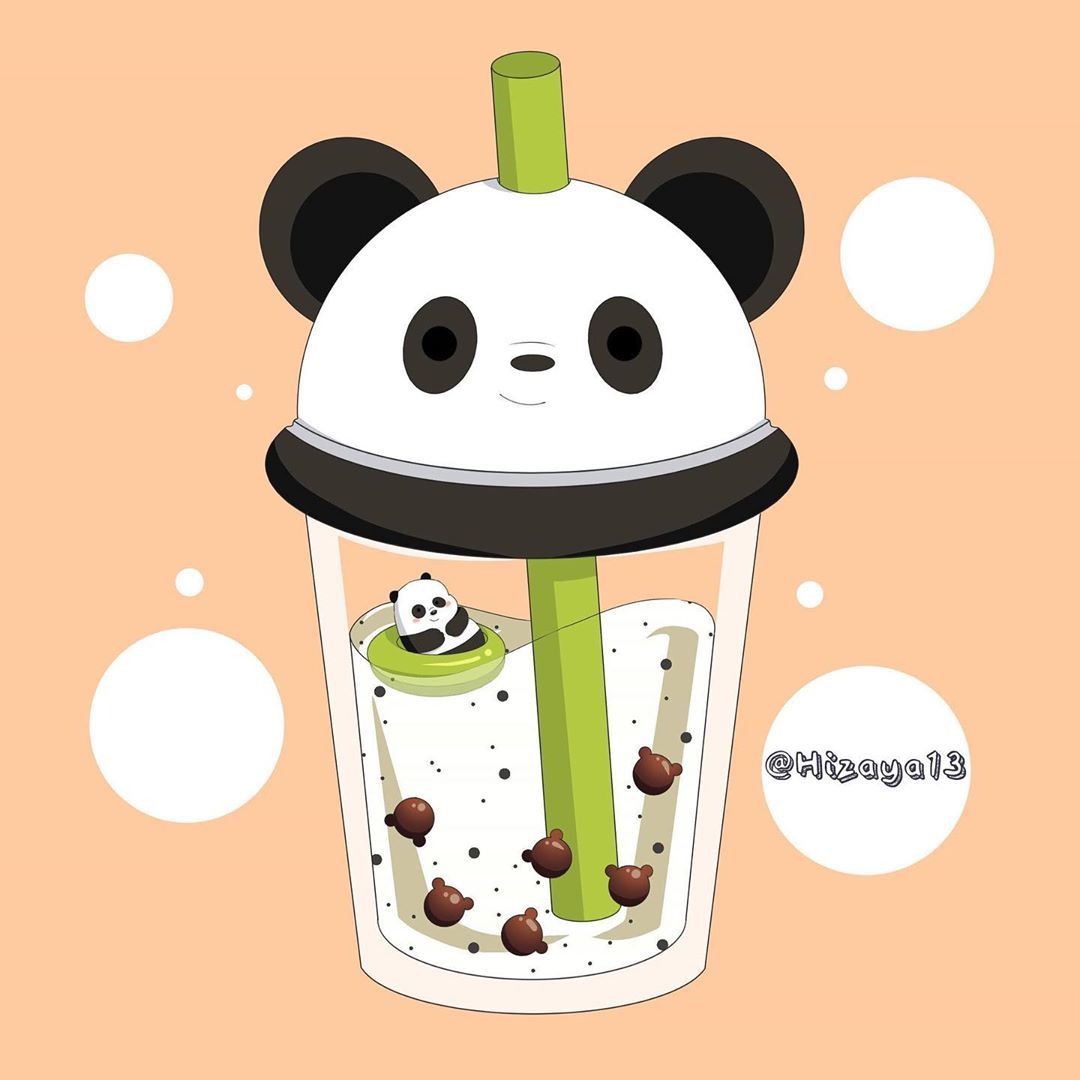 Hizaya13 On Instagram: “Cookies N Cream Flavour With Bear Boba For Panda #webearbears #panda #pand. Cute Panda Wallpaper, Cute Cartoon Wallpaper, Bear Wallpaper