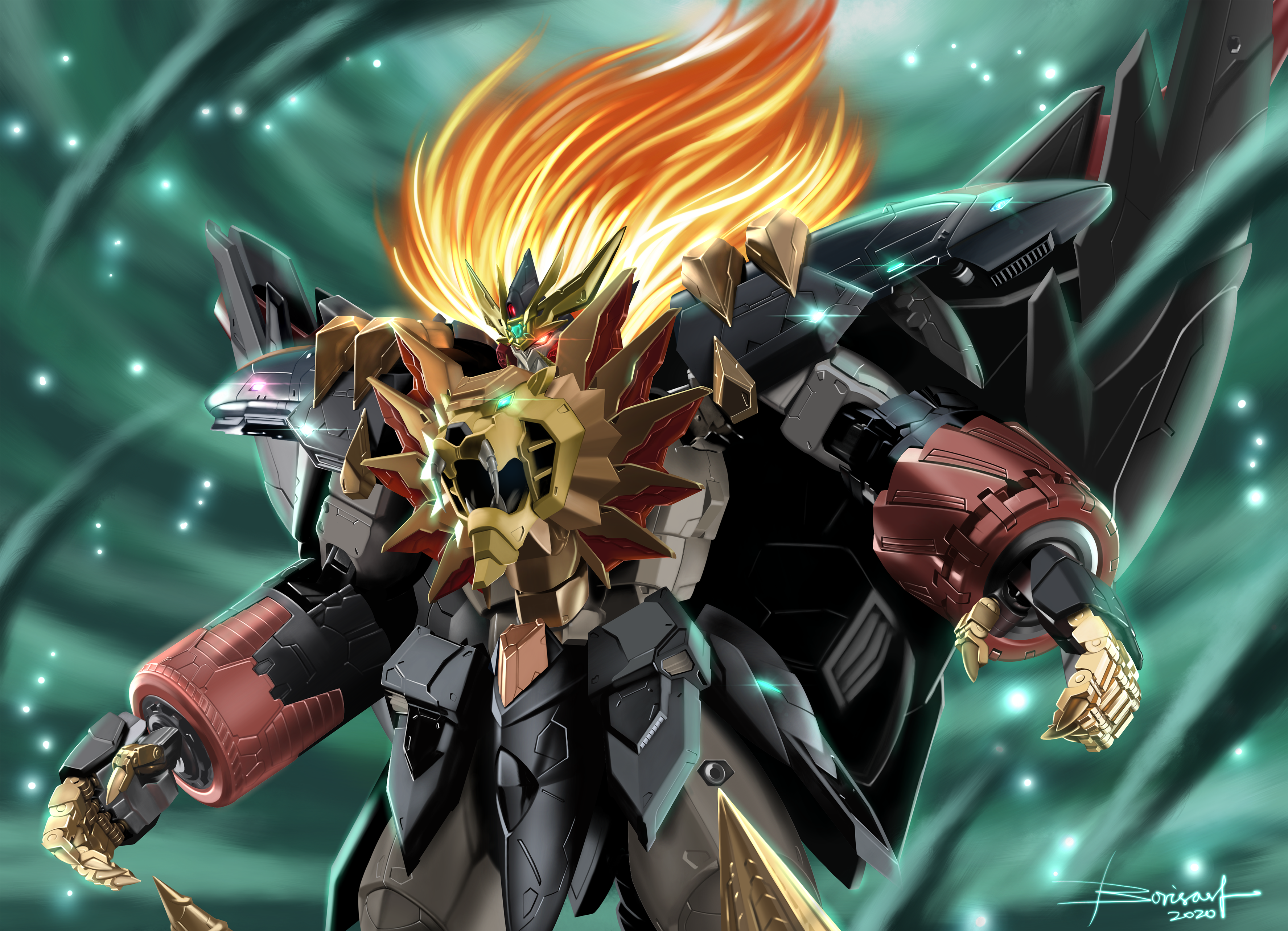 Anime Robot Super Robot Wars The King Of Braves Gaogaigar FiNAL Genesic Gaogaigar Artwork Fan Art Di Wallpaper:3551x2566