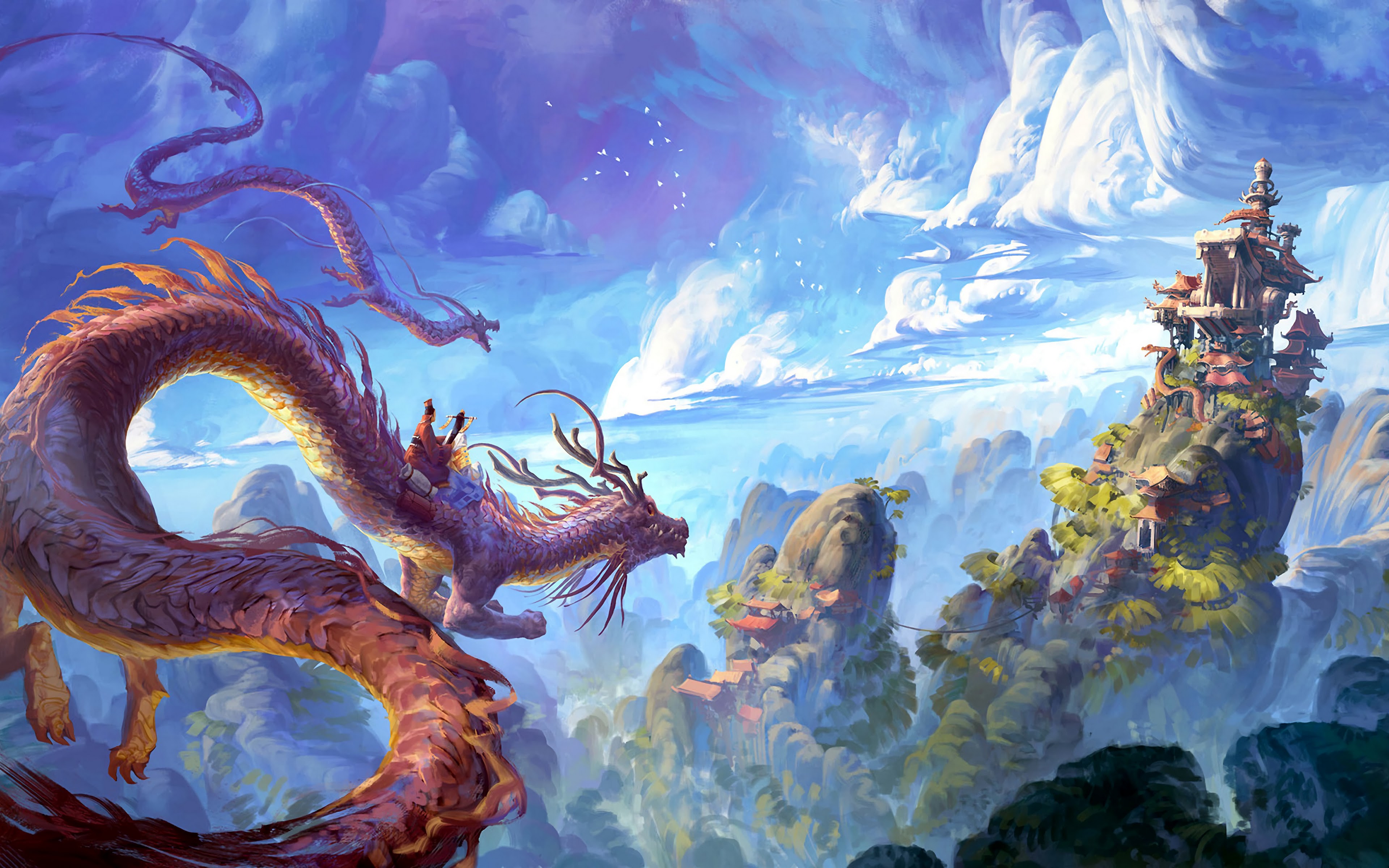 Fantasy Chinese Dragon 4K Wallpaper