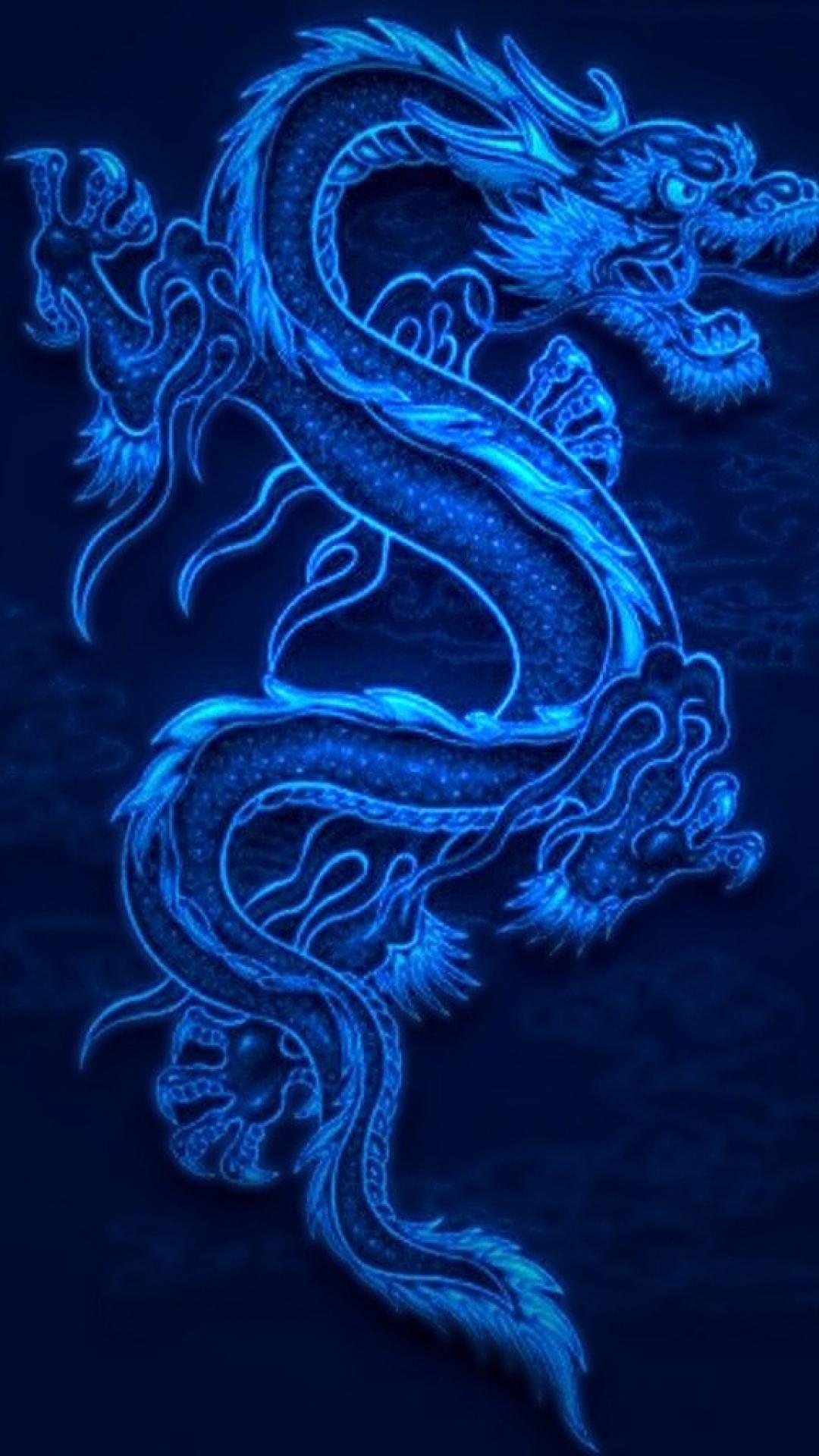 Blue Chinese Dragon Wallpaper