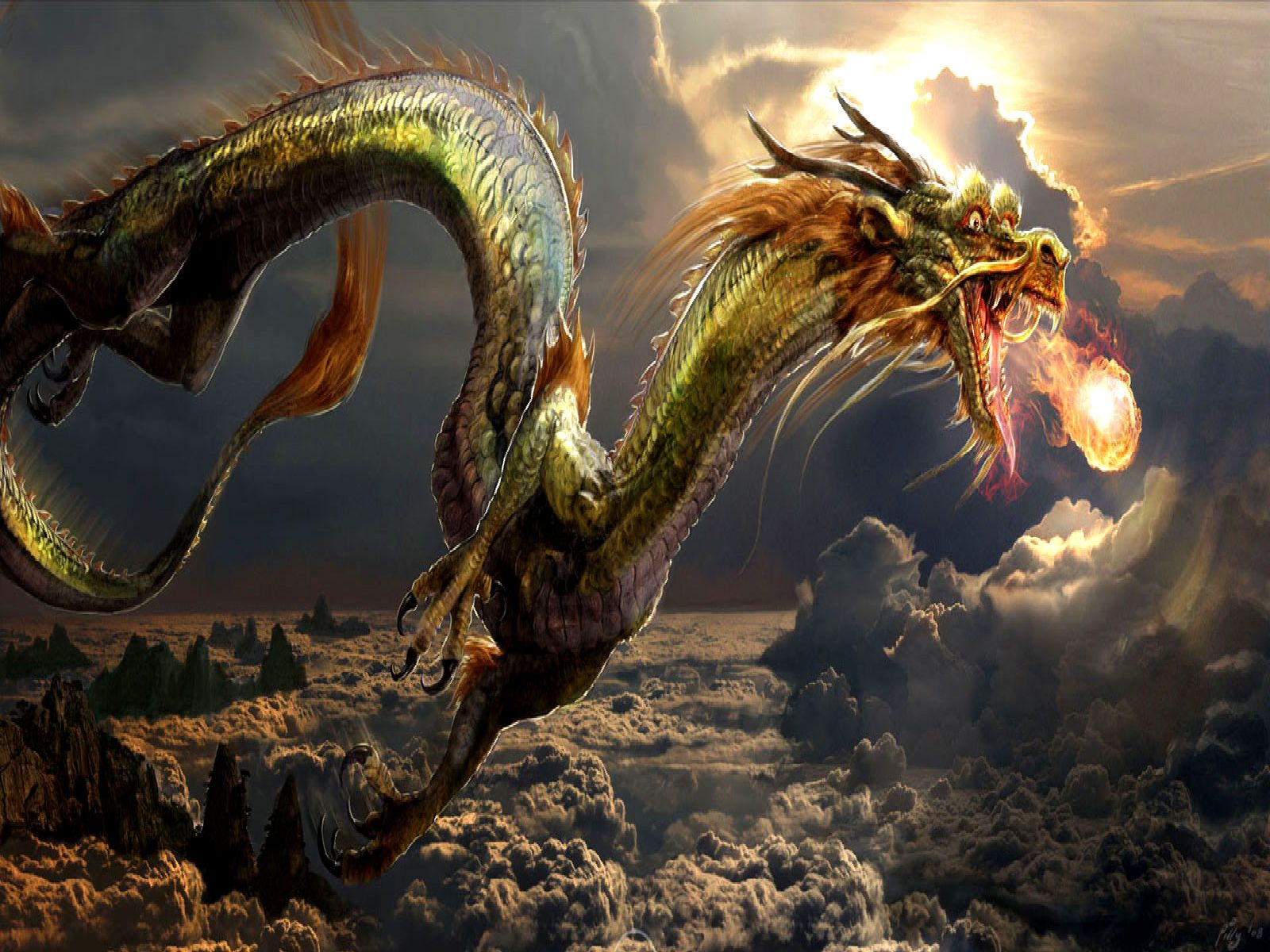 Japanese Blue Dragon Wallpaper 2020