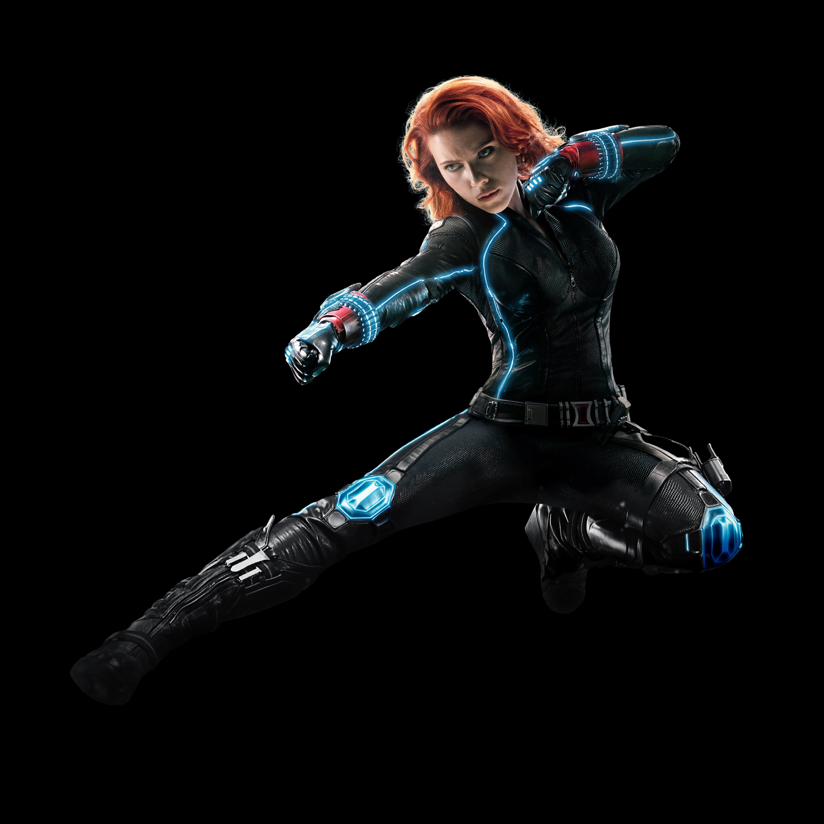 Black Widow Wallpaper 4K, Scarlett Johansson, Black Background, Avengers, Black Dark