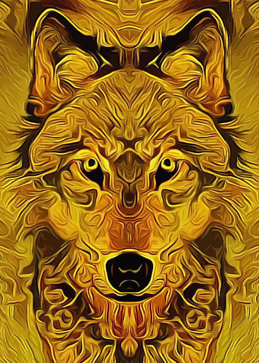 Wolf Golden 3' Poster