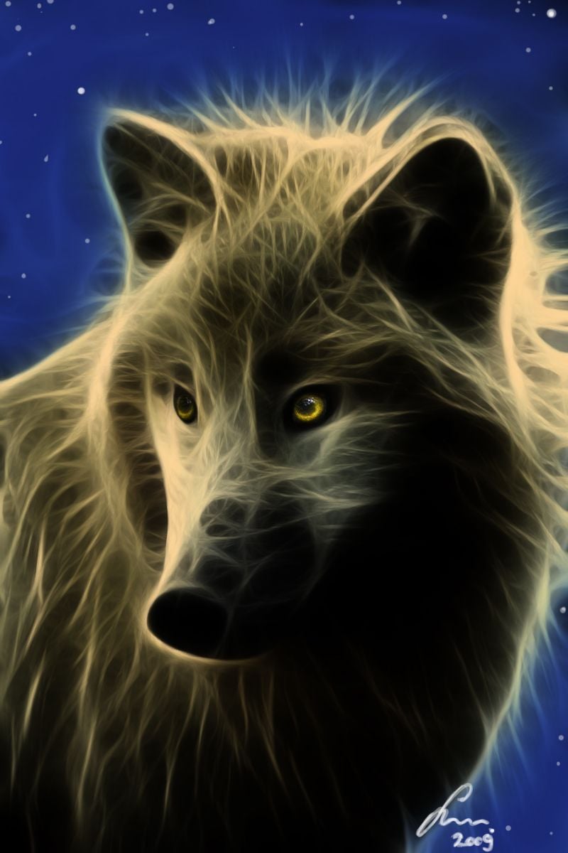 Gold Dust. Animals artwork, Beautiful wolves, Fractal art