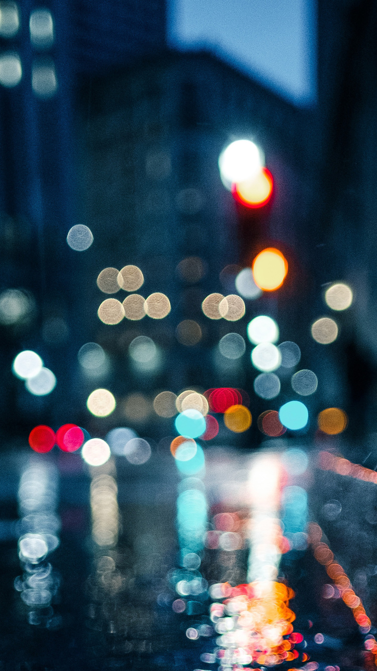 City Rain Blur Bokeh Effect iPhone iPhone 6S, iPhone 7 HD 4k Wallpaper, Image, Background, Photo and Picture