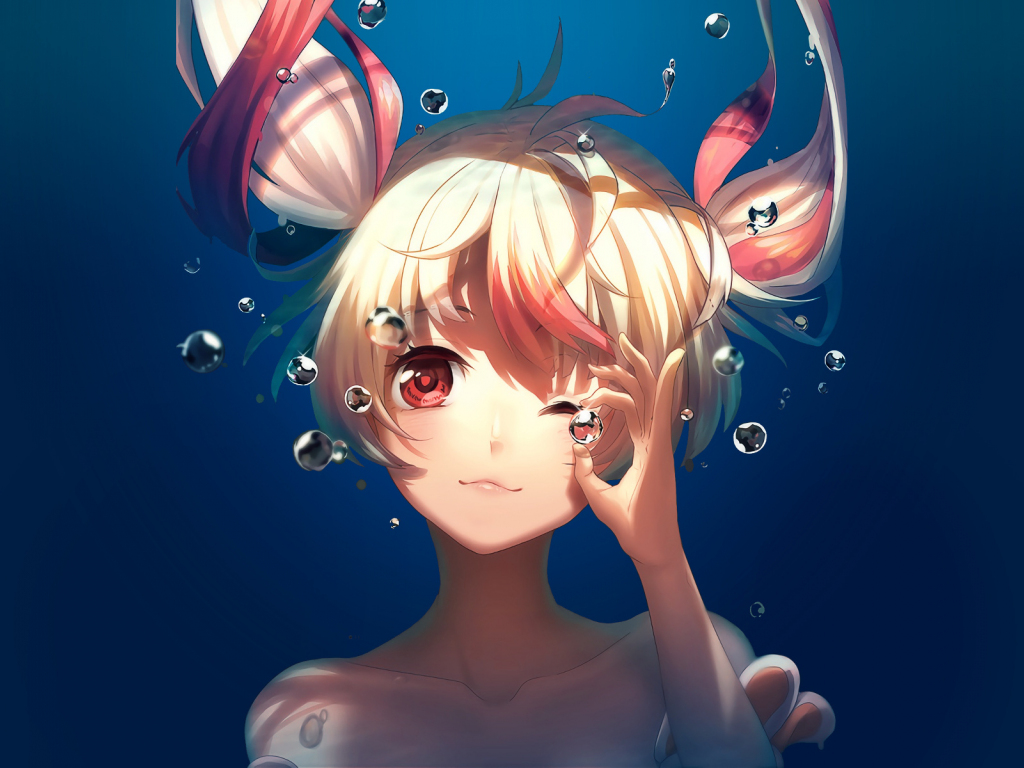 Bubble, Underwater, Cute, Anime Girl, Gonna Be The Twin Tail!! Wallpaper, HD Image, Picture, Background, 8757b9