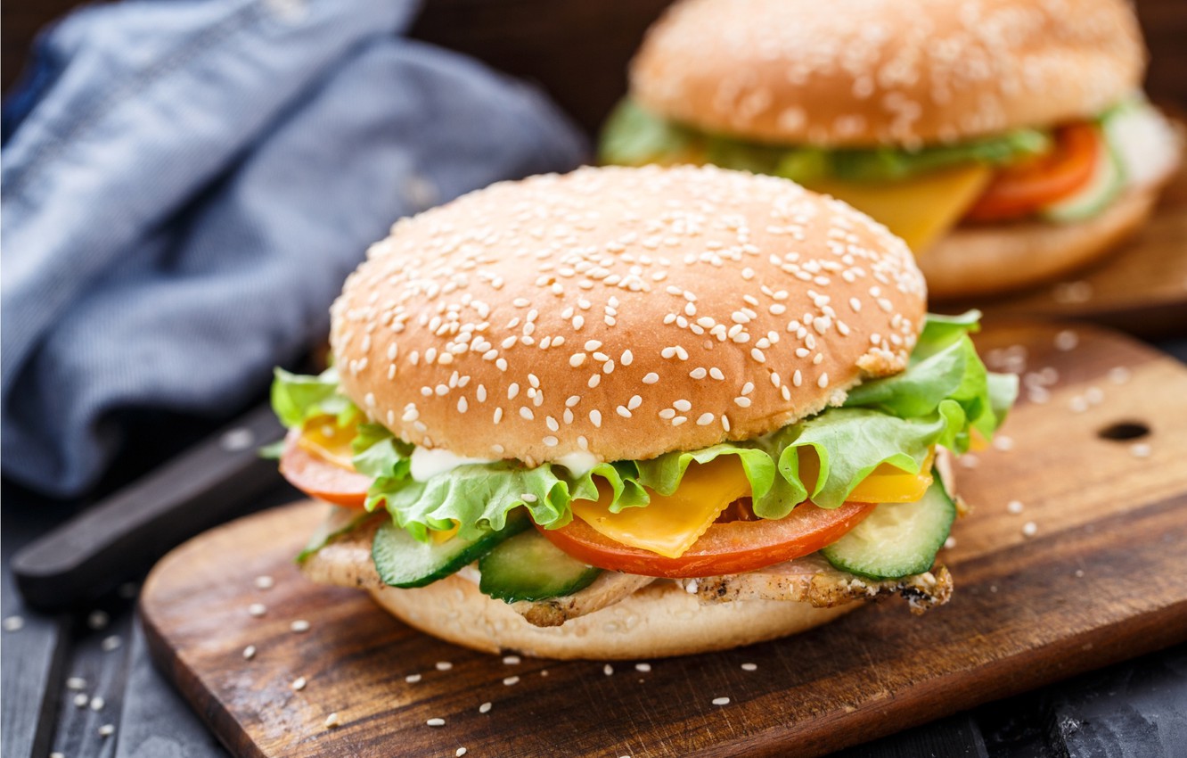Wallpaper vegetables, Patty, buns, burgers image for desktop, section еда