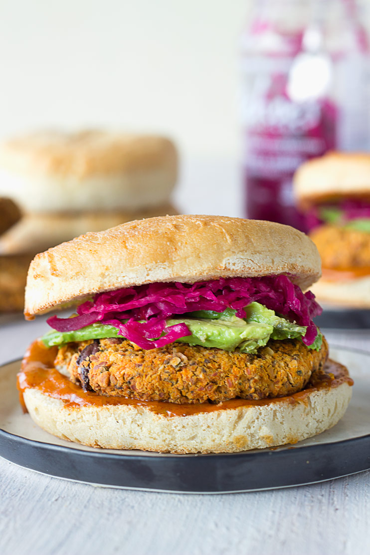 Almond, Carrot & Chickpea Veggie Burgers of Green