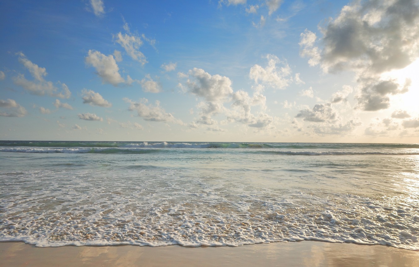Wallpaper sand, sea, wave, beach, summer, summer, beach, sea, blue, sand, wave image for desktop, section пейзажи