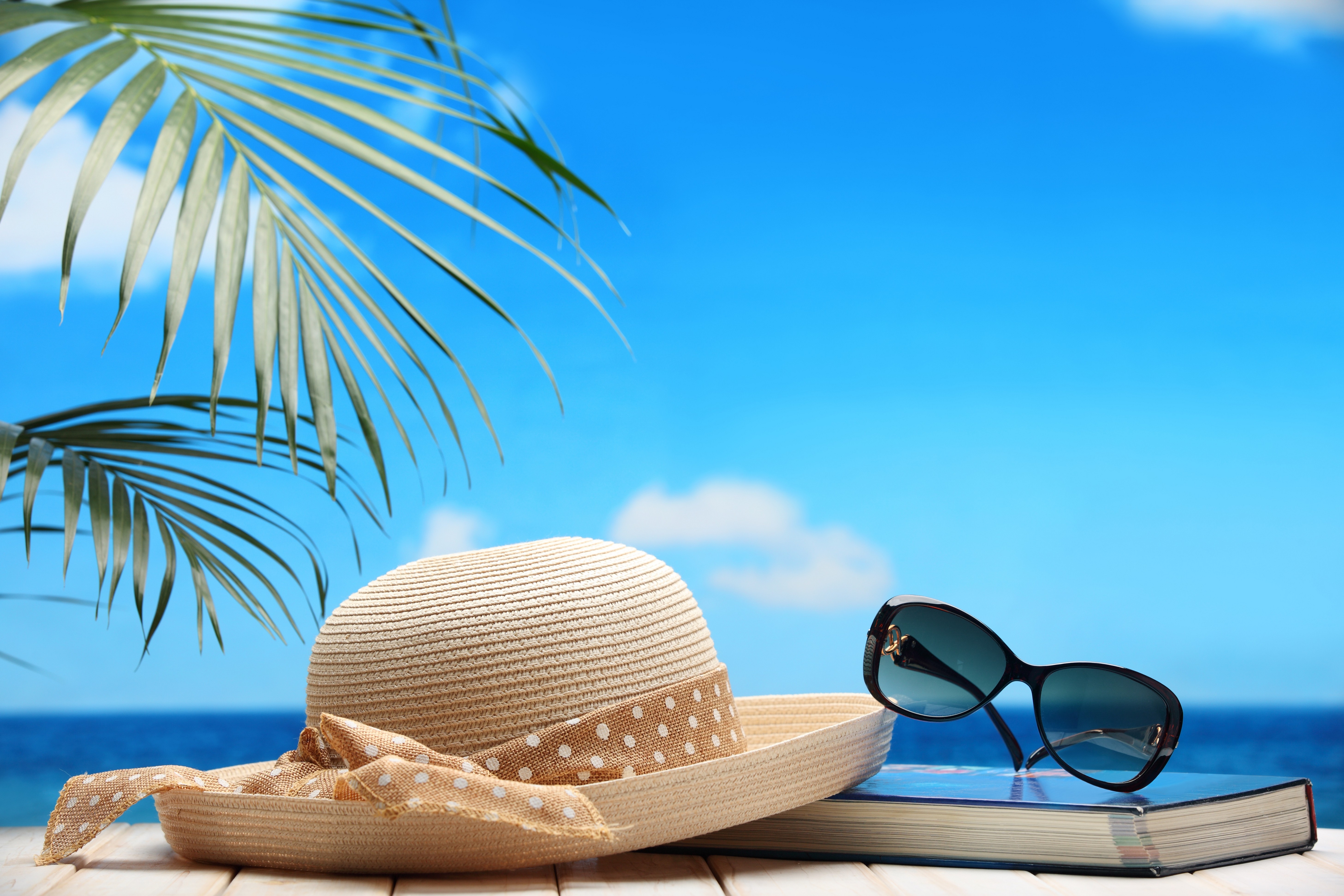 Beaches Sunshine Ocean Summer Book Glasses Vacation Hat Sea Beach Desktop Background Memorial Library