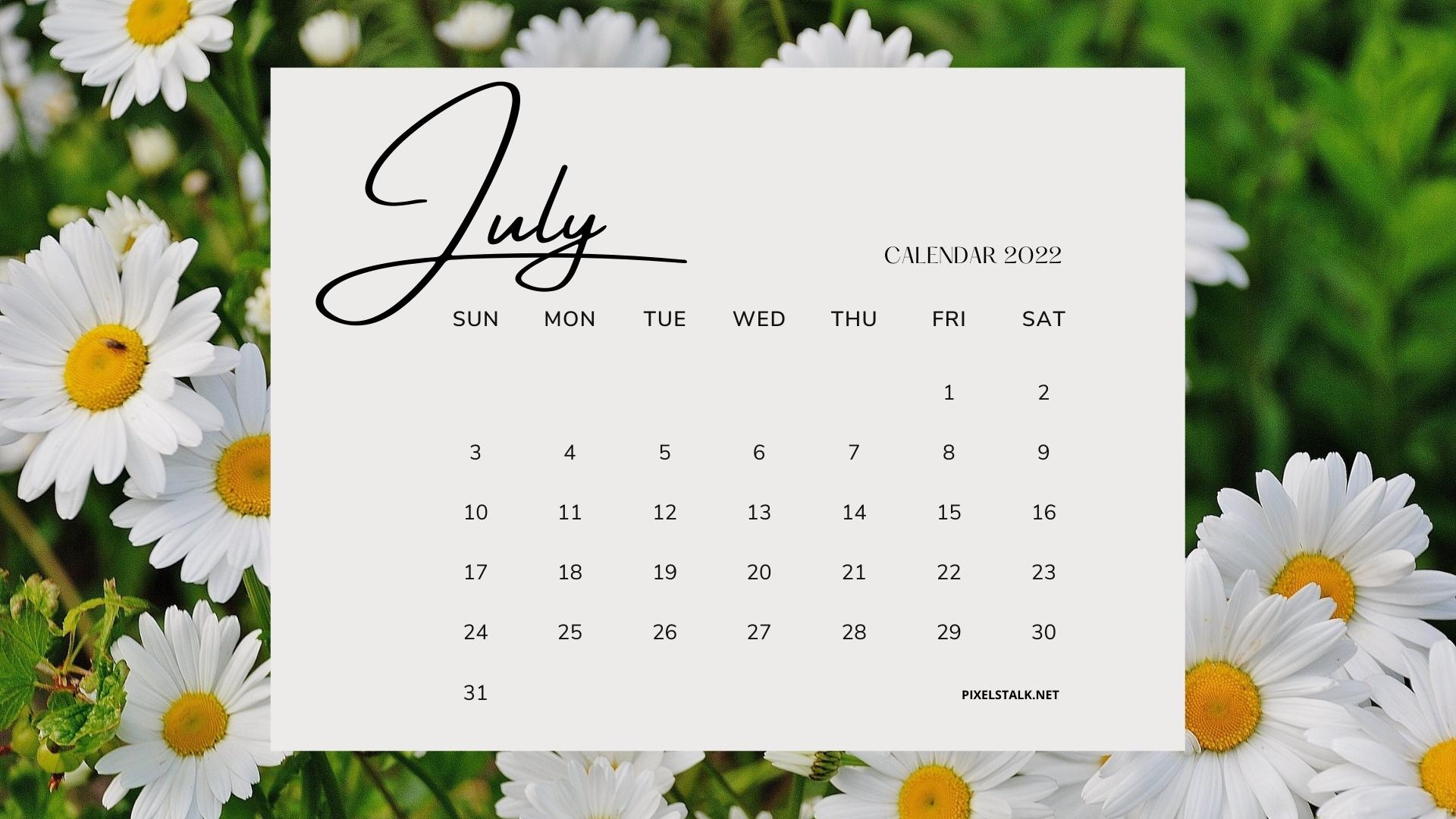 July 2022 Calendar Wallpaper HD Free download