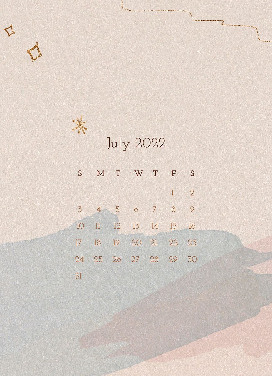 Download free image of Aesthetic 2022 July calendar, printable monthly calendar by Sasi about aesthetic, w. July calendar, Calendar background, Calendar wallpaper