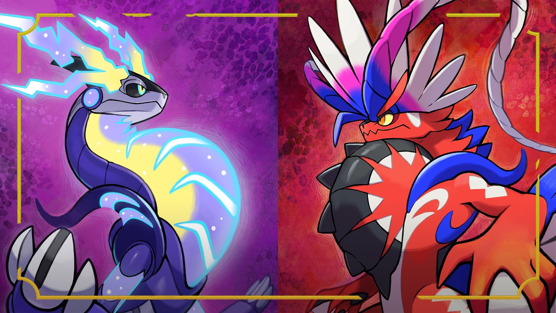 Koraidon vs. Miraidon Pokemon Scarlet Violet 4K Wallpaper iPhone