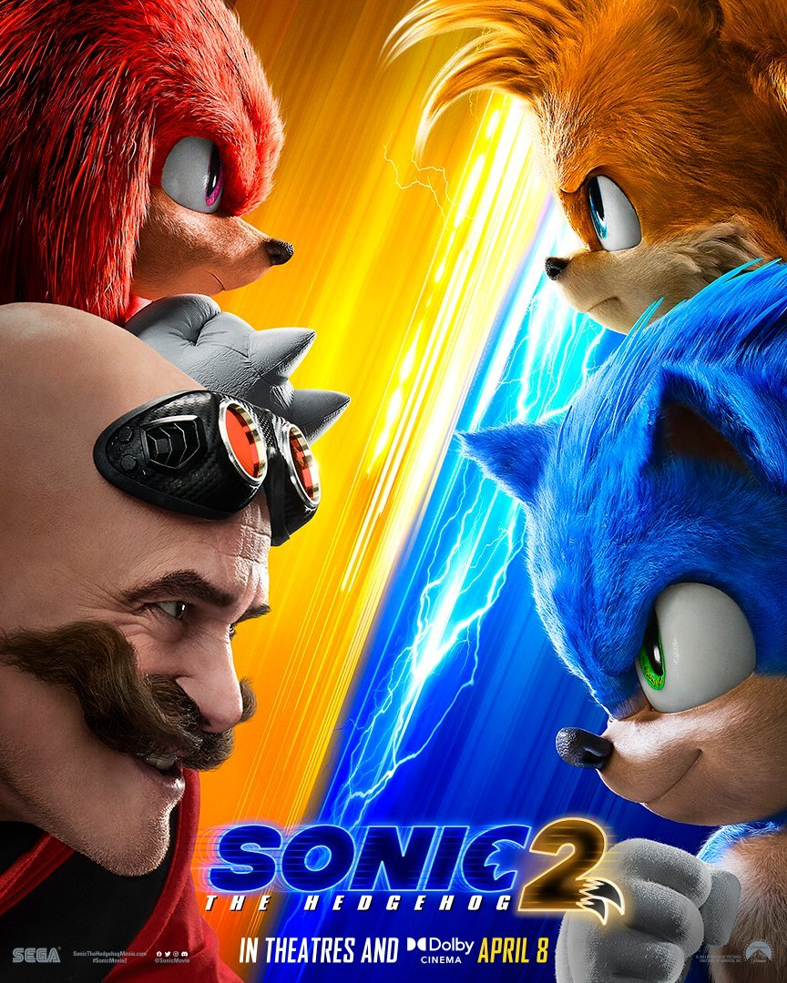 New Poster For SONIC THE HEDGEHOG 2 Features The Heroes and Villains Facing Off