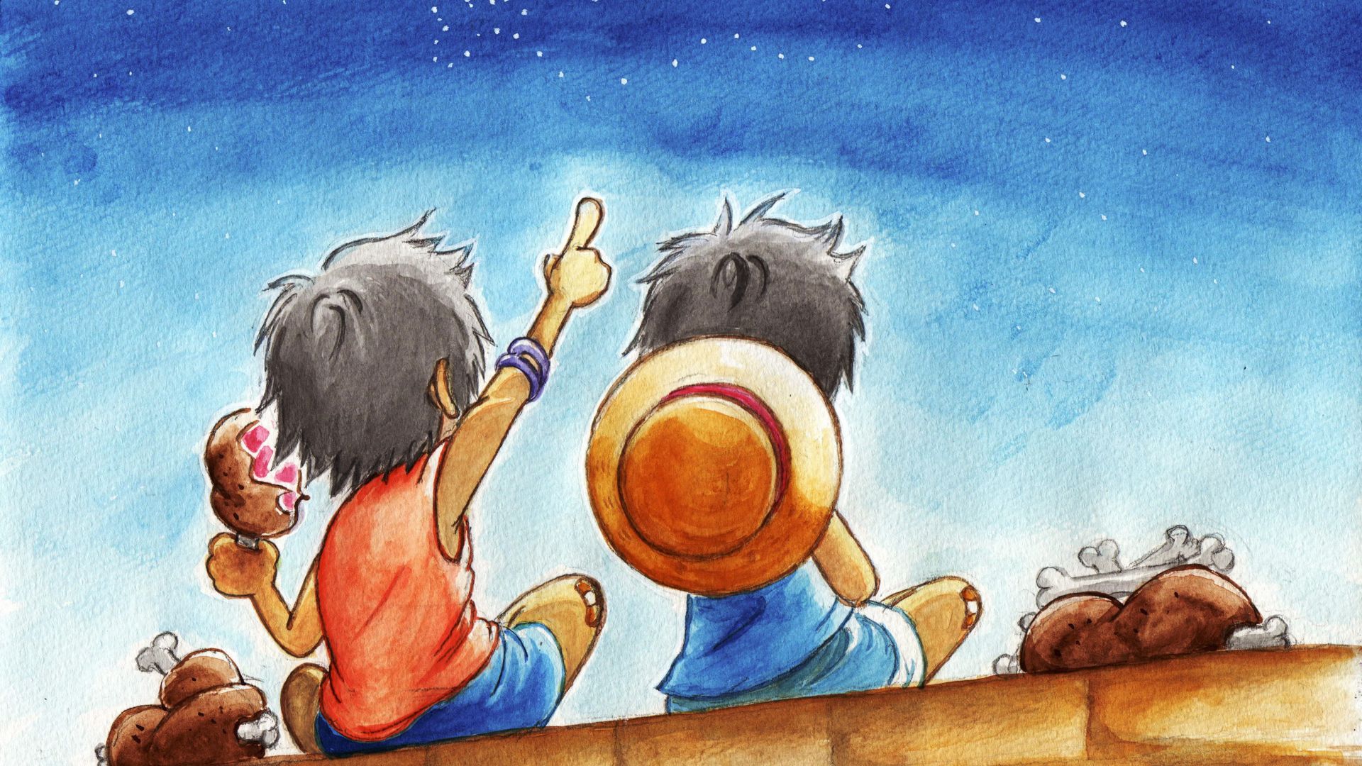 Desktop Wallpaper One Piece, Anime Boys, Monkey D. Luffy, Art, HD Image, Picture, Background, 441696