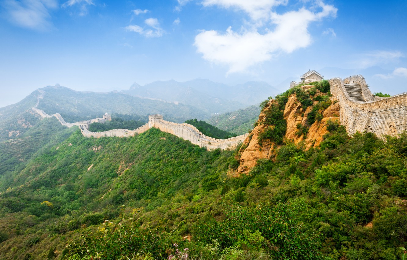 Wallpaper The sky, Mountains, Grass, China, Landscape, The Great Wall Of China, Great Wall Beijing image for desktop, section природа
