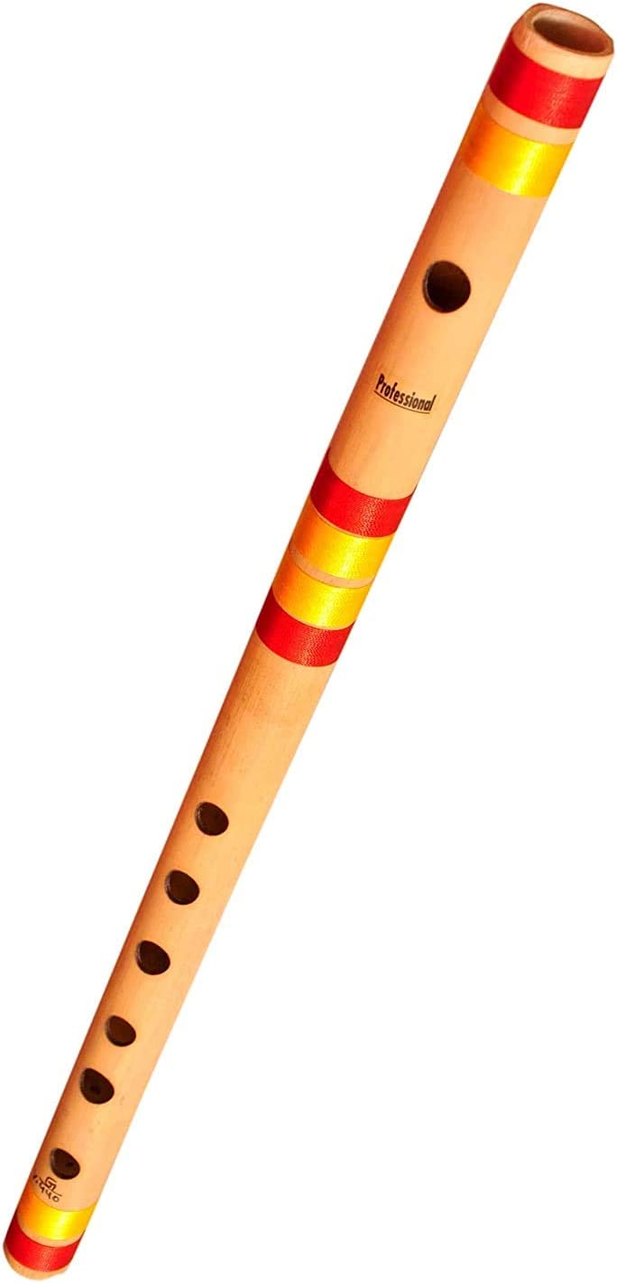 Arts Of India Flutes G Scale Natural Bamboo Flute Bansuri, (17 Inches, Medium), Musical Instruments