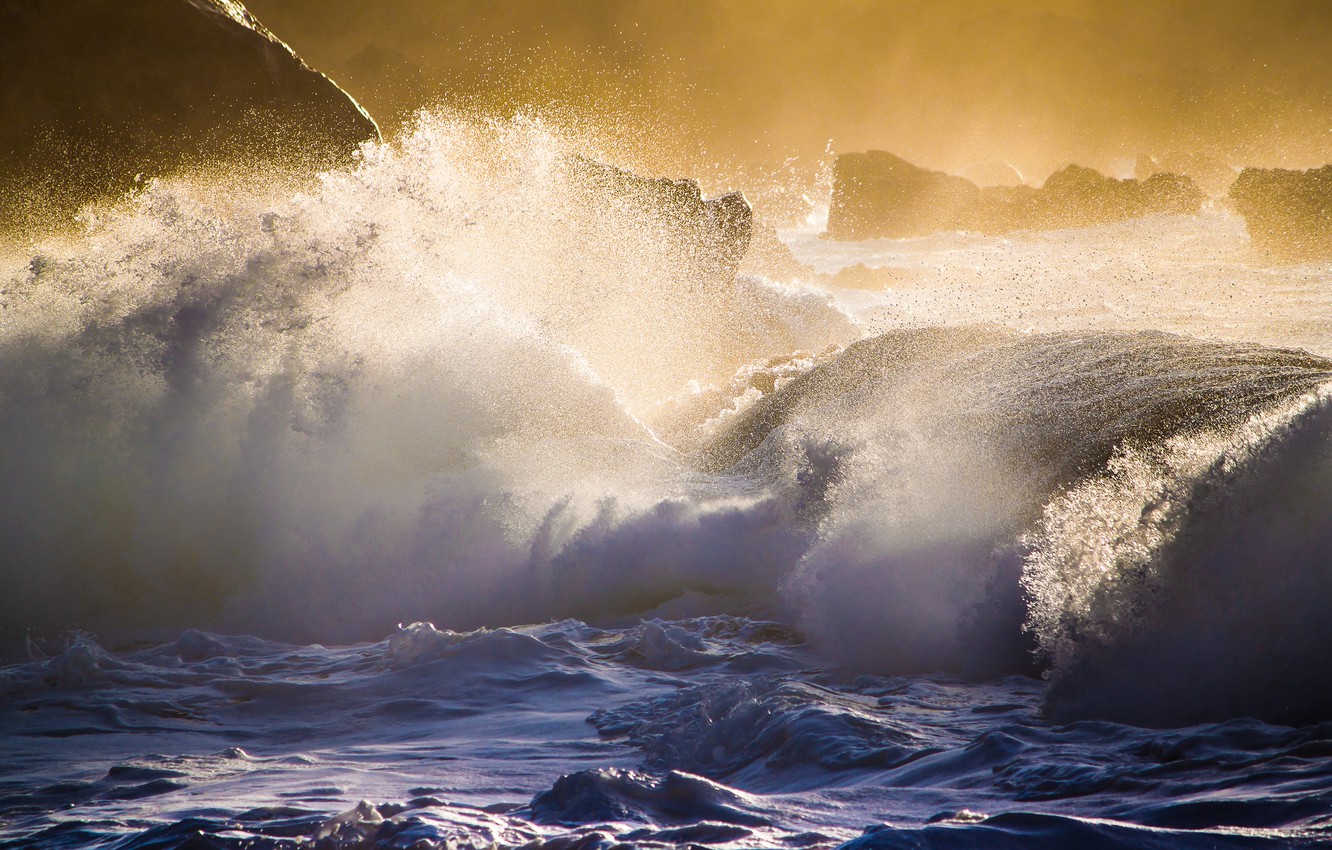 Wallpaper wave, storm, coast, Hawaii, Oahu's North Shore image for desktop, section природа