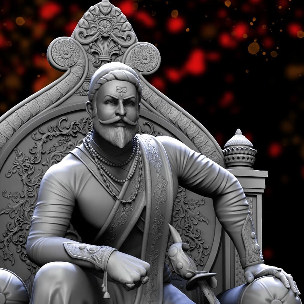 Shivaji Maharaj 3D model sculpted in Zbrush