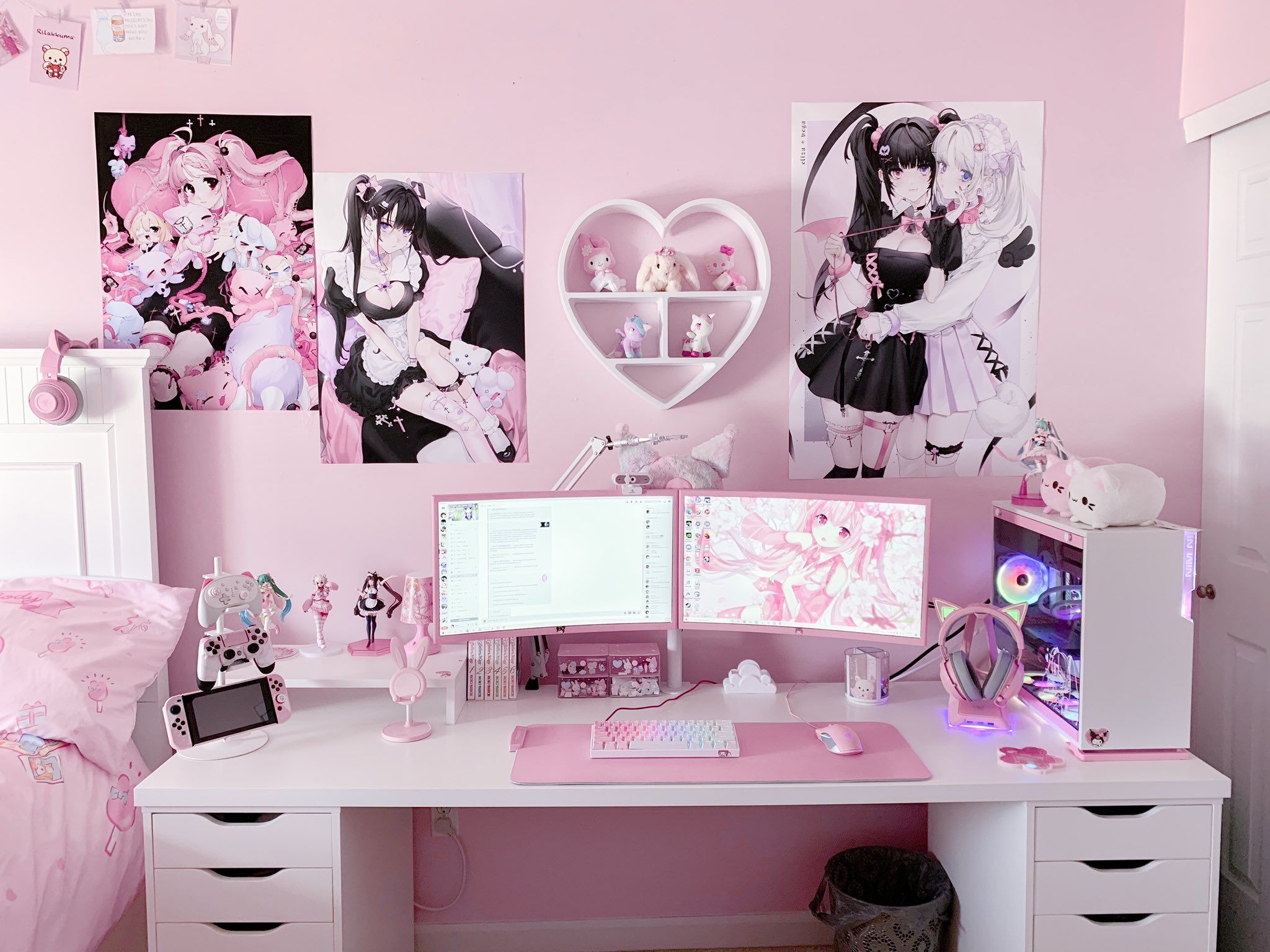 akura ♡︎ vtuber on Twitter. Game room design, Room setup, Gaming room setup