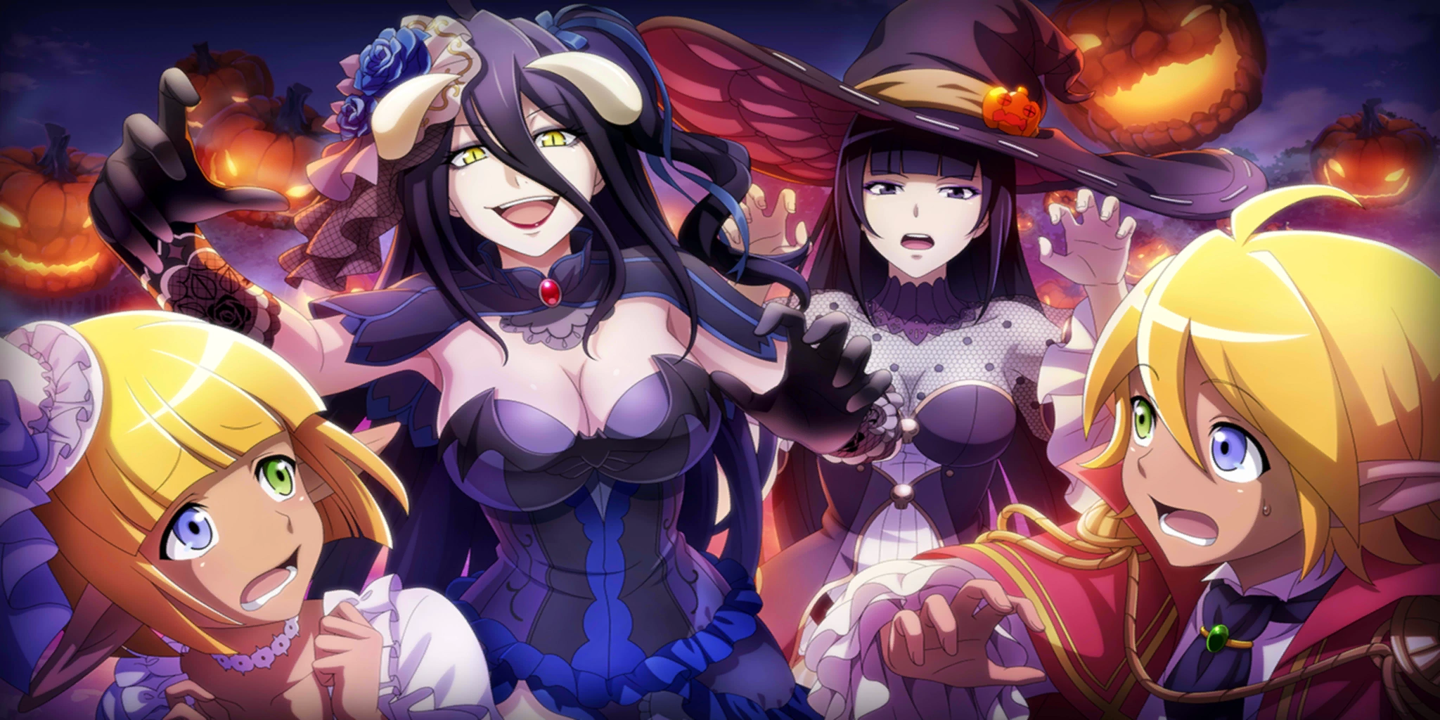 albedo, narberal gamma, aura bella fiora, and mare bello fiore (overlord)