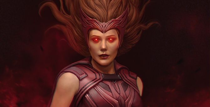 Scarlet witch, fan art, 2022 wallpaper, HD image, picture, background, 6fd0b6