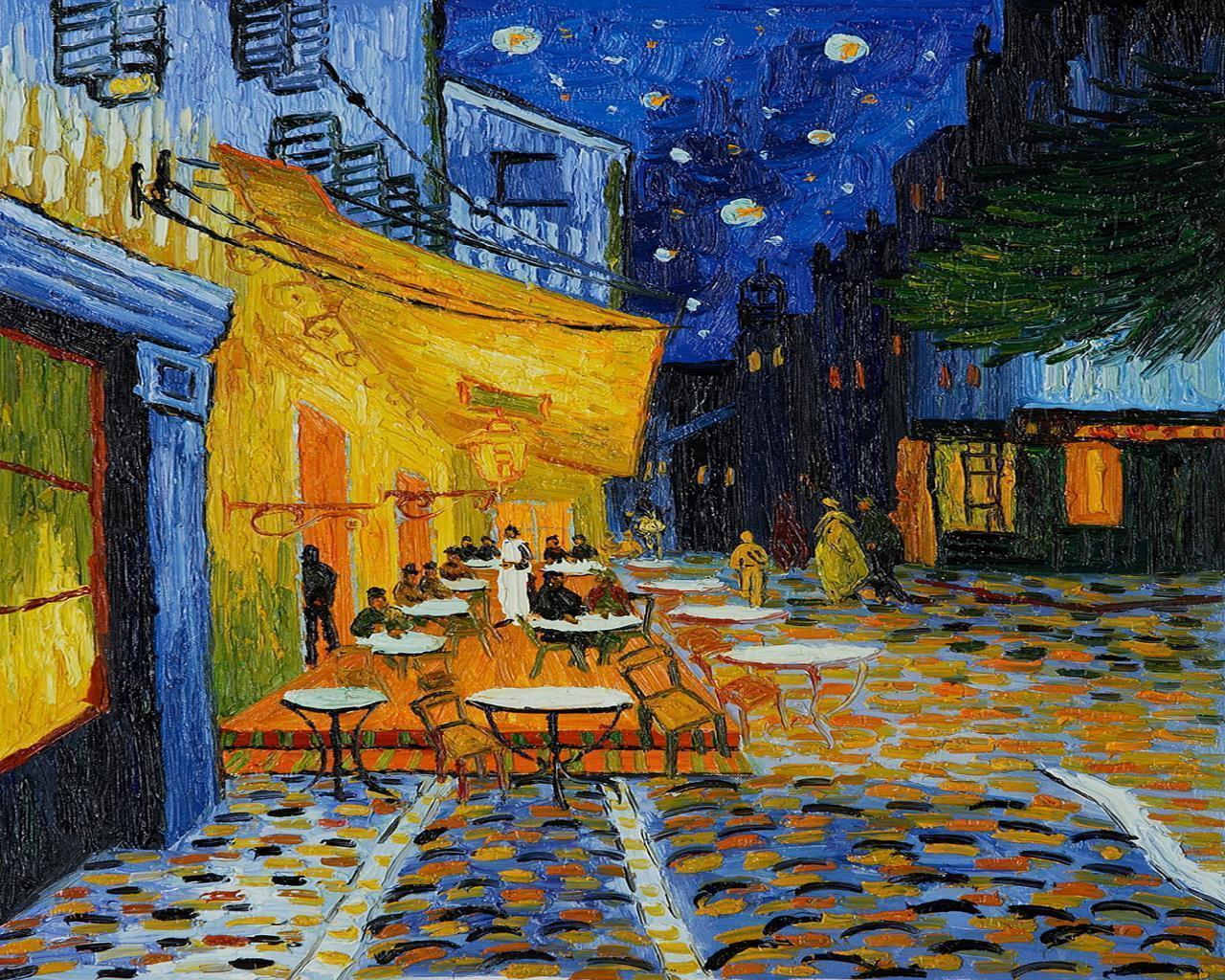 Cafe Terrace At Night Wallpaper Free Cafe Terrace At Night Background