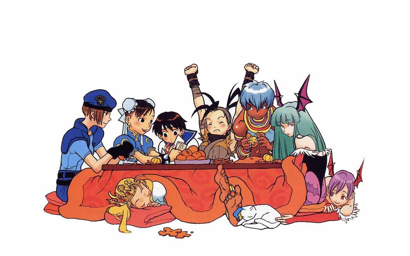 Darkstalkers Resident Evil Street Fighter Ibuki Jill Valentine Chun Li Sakura Kasugano Wallpaperx1050