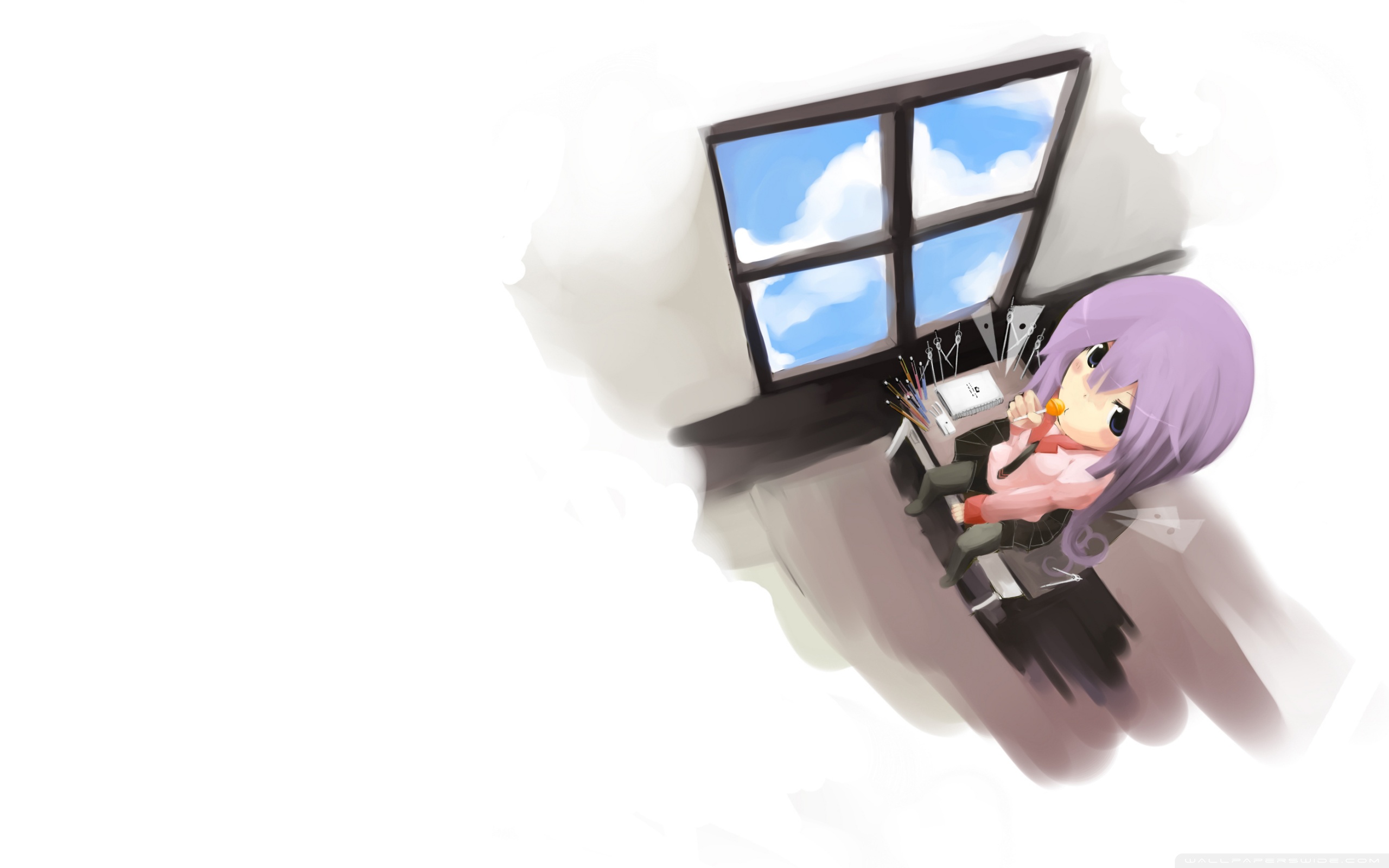 Anime Office Girl Ultra HD Desktop Background Wallpaper for 4K UHD TV, Tablet