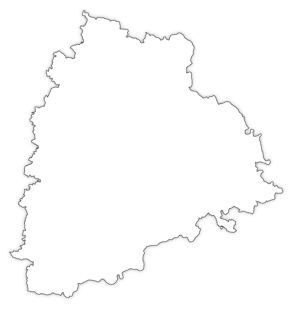 Telangana Outline Map, Telangana Blank Map
