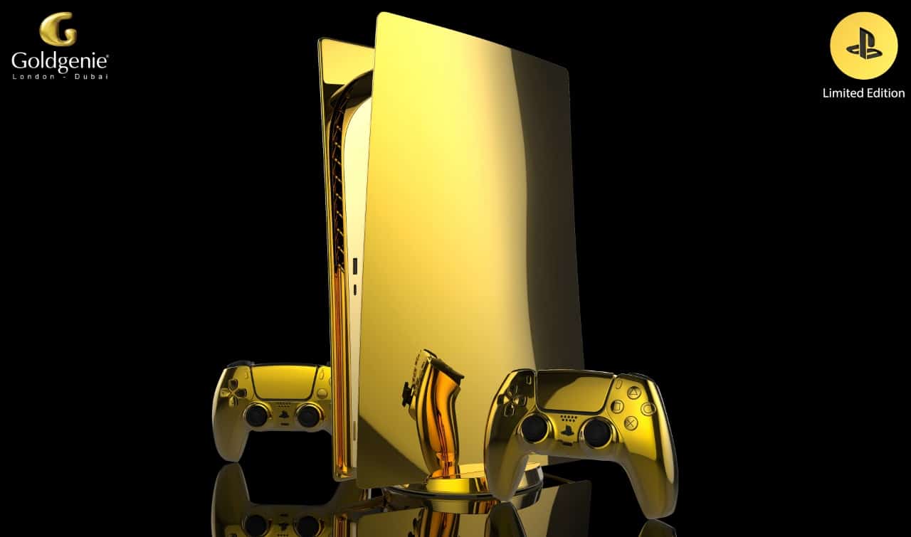 Gold Playstation PS5 High Resolution Image