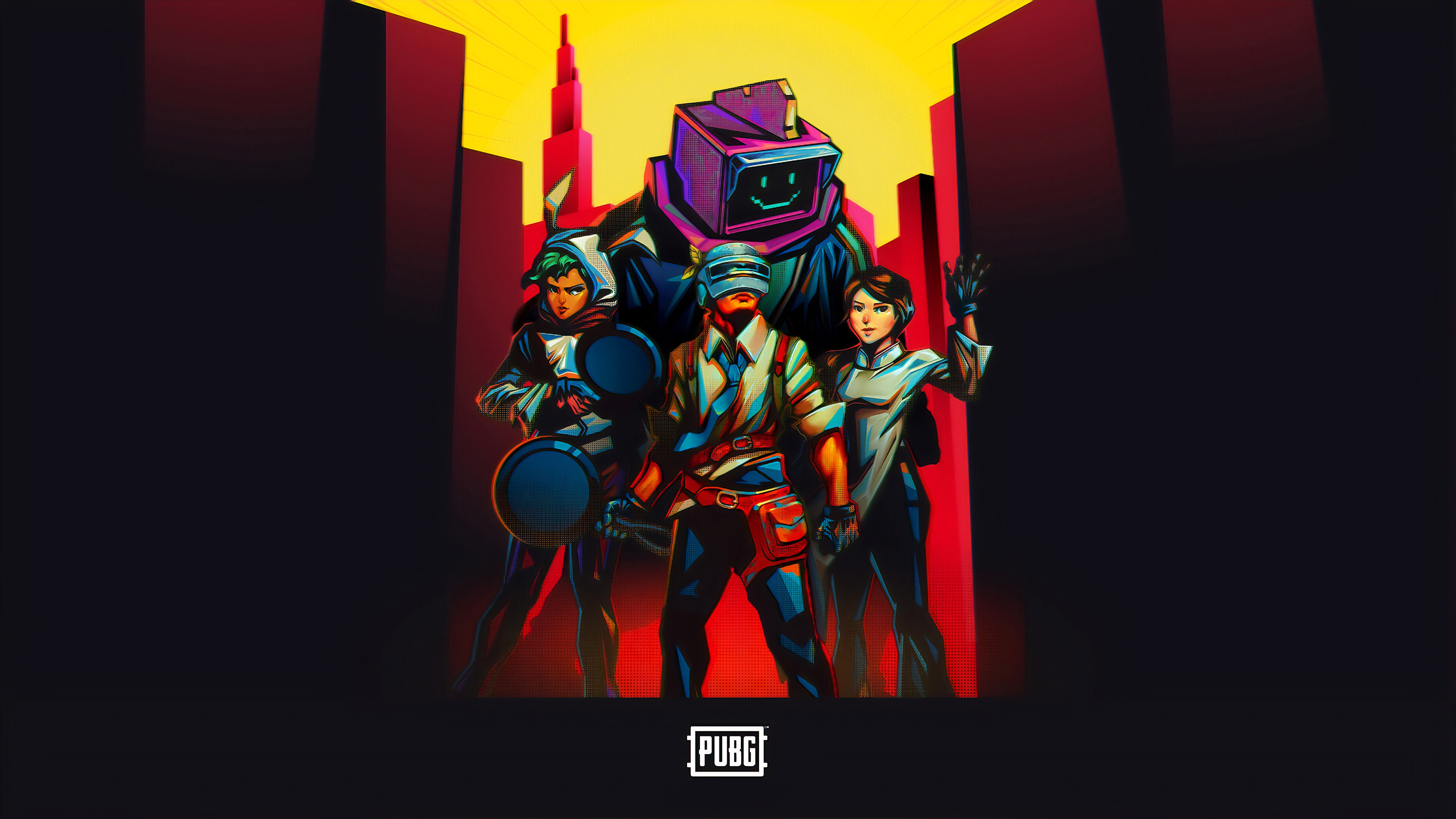 Download PUBG, video game, retro art wallpaper, 3840x2160, 4K UHD 16:9, Widescreen