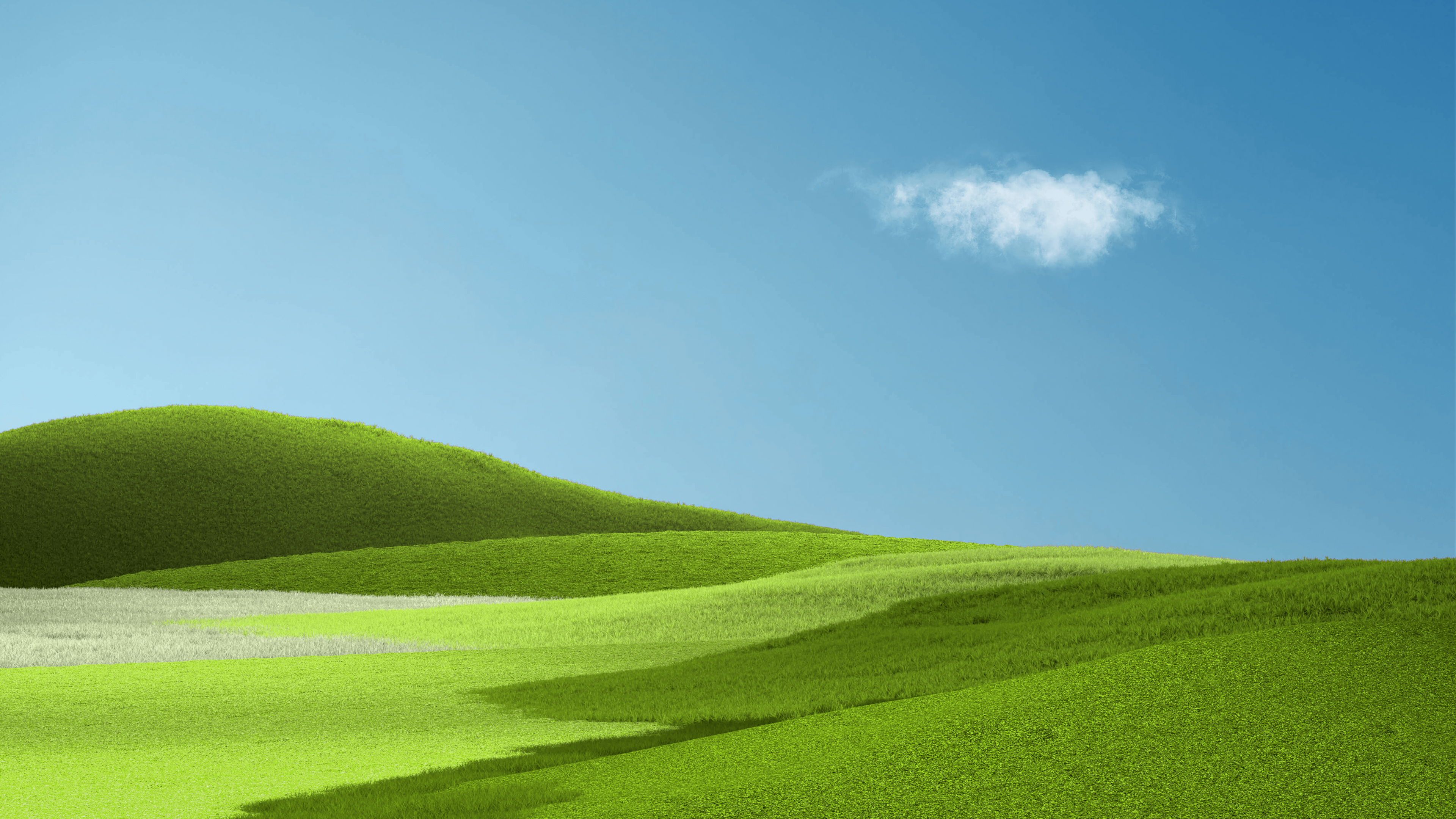 Aesthetic Wallpaper 4K, Landscape, Grass field, Green Grass, Clear sky, Nature