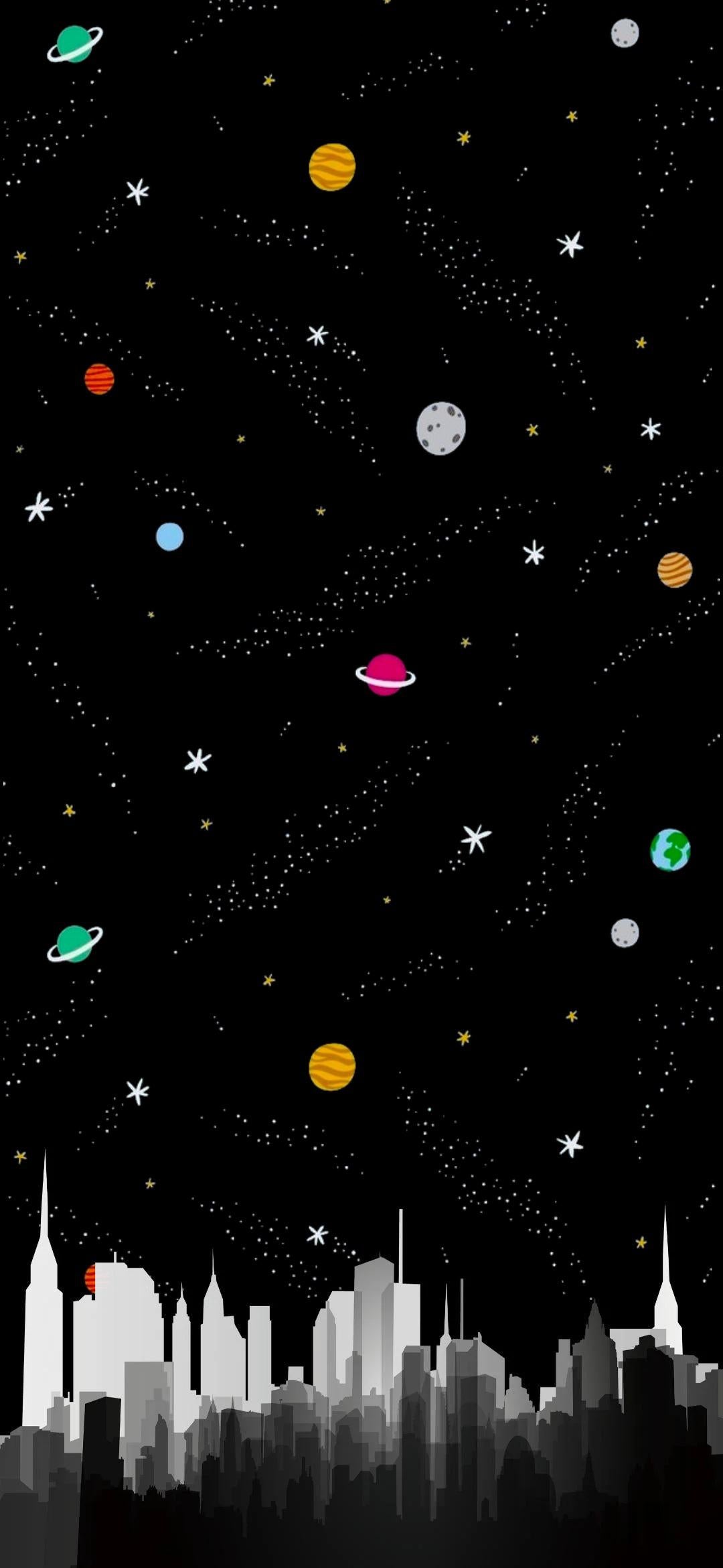 Minimalist city under the Cosmos [1080x2340]