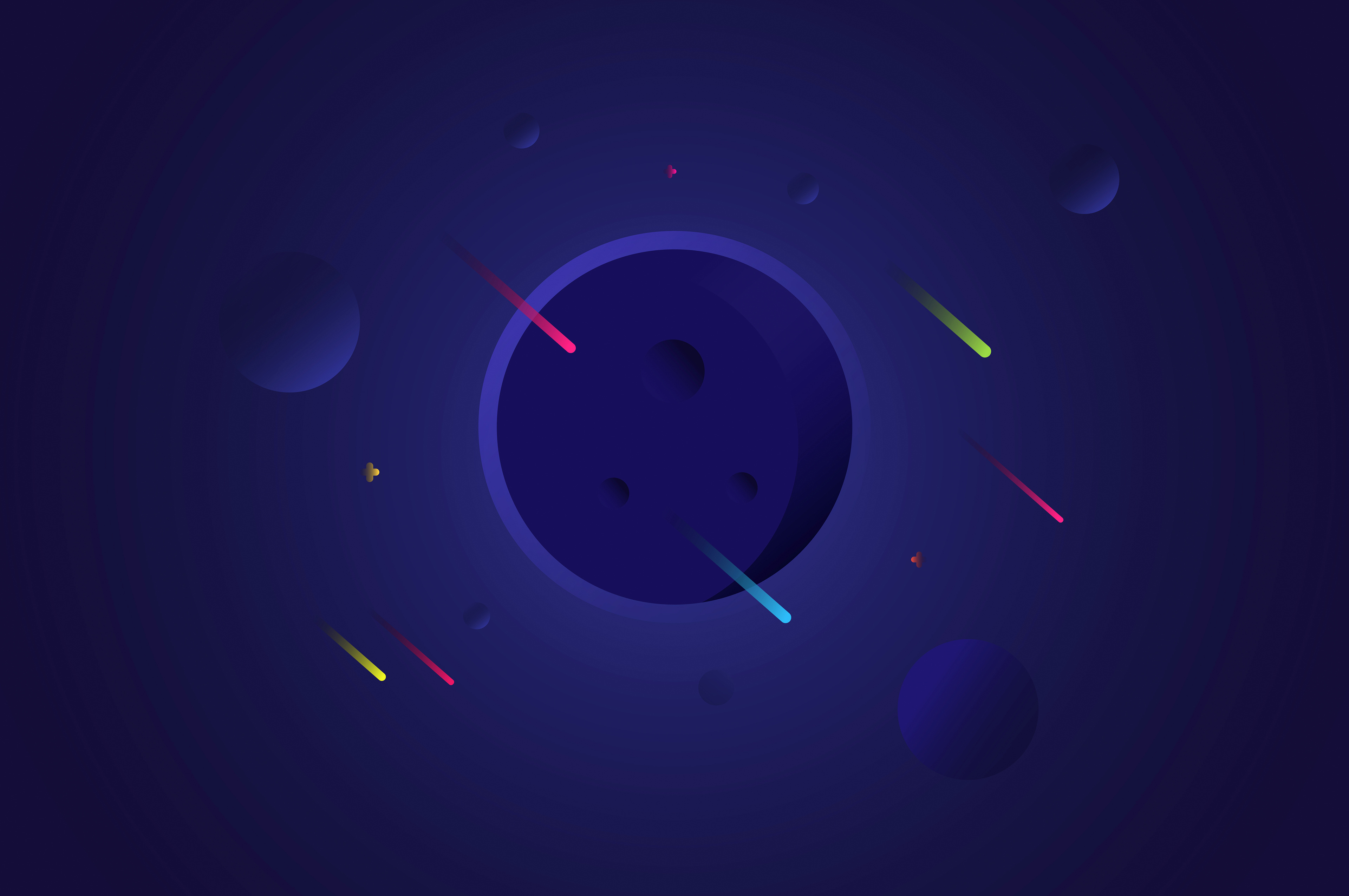 4K Ultra HD Minimalist Planet Art