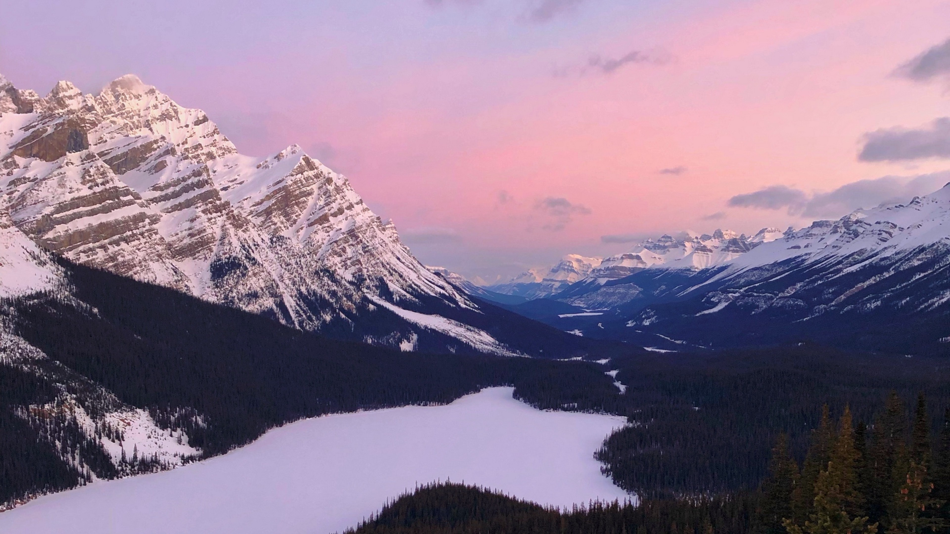 Snowy mountains landscape HD Wallpaper 4K Ultra HD