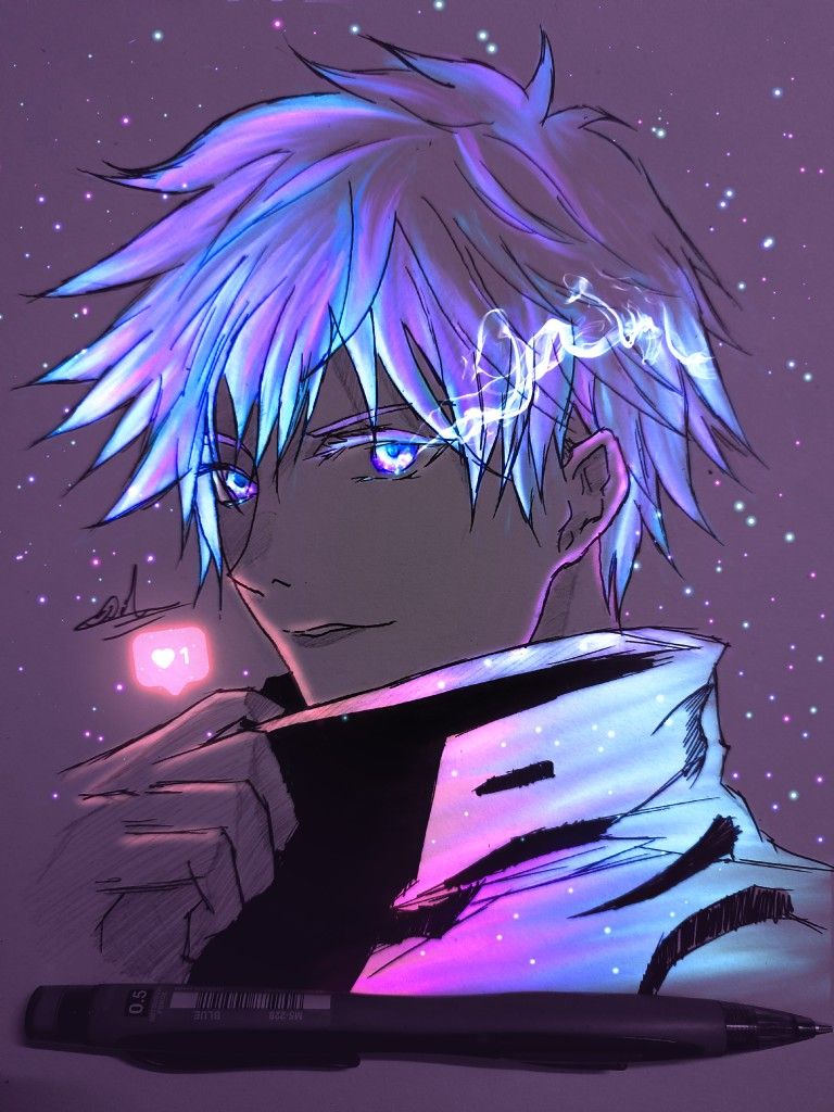 Boy with Blue Glowing Eyes Anime Wallpaper - Anime Wallpaper 4k