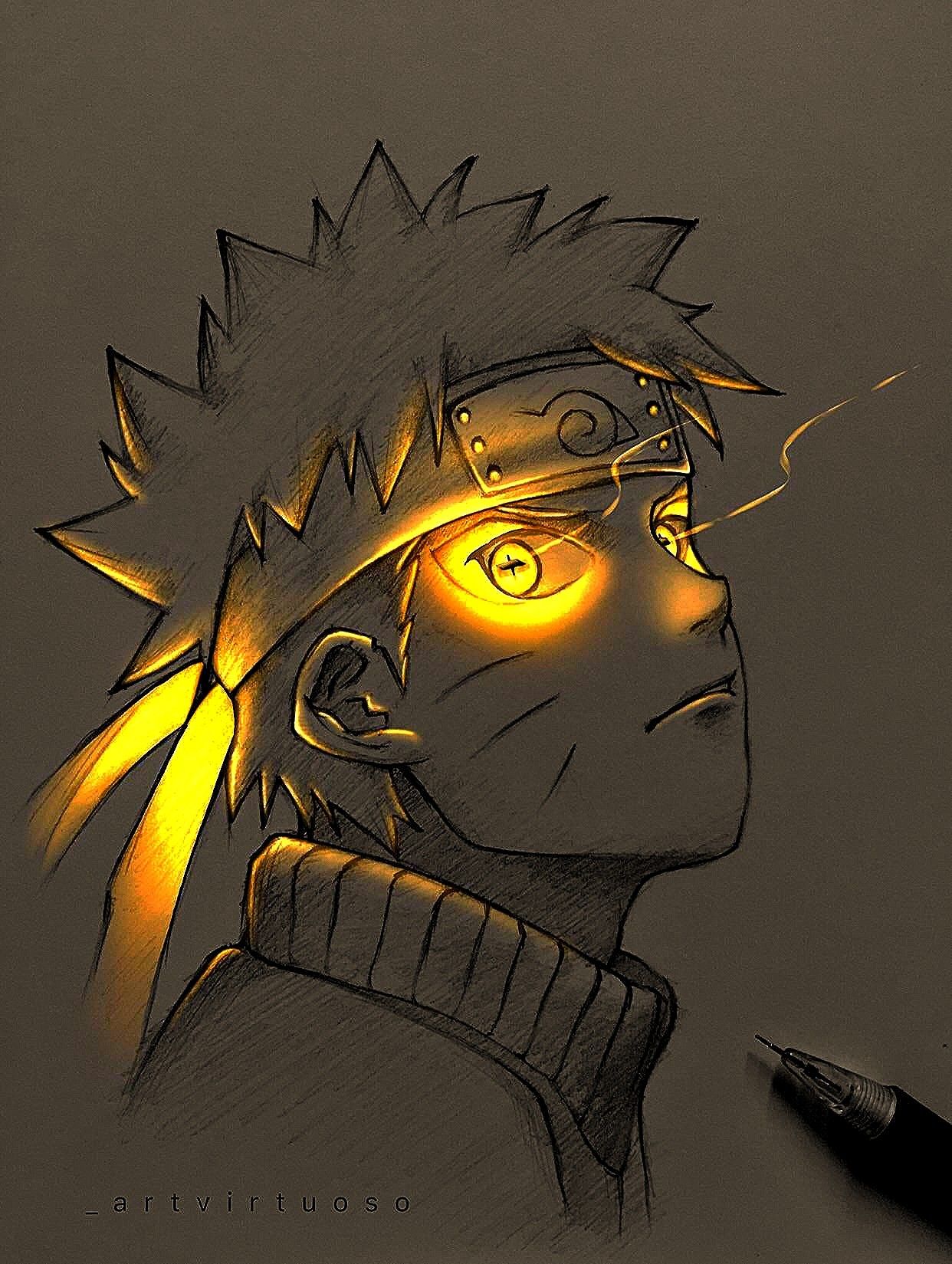 Naruto anime glow art. Glowing art, Anime canvas art, Anime character drawing