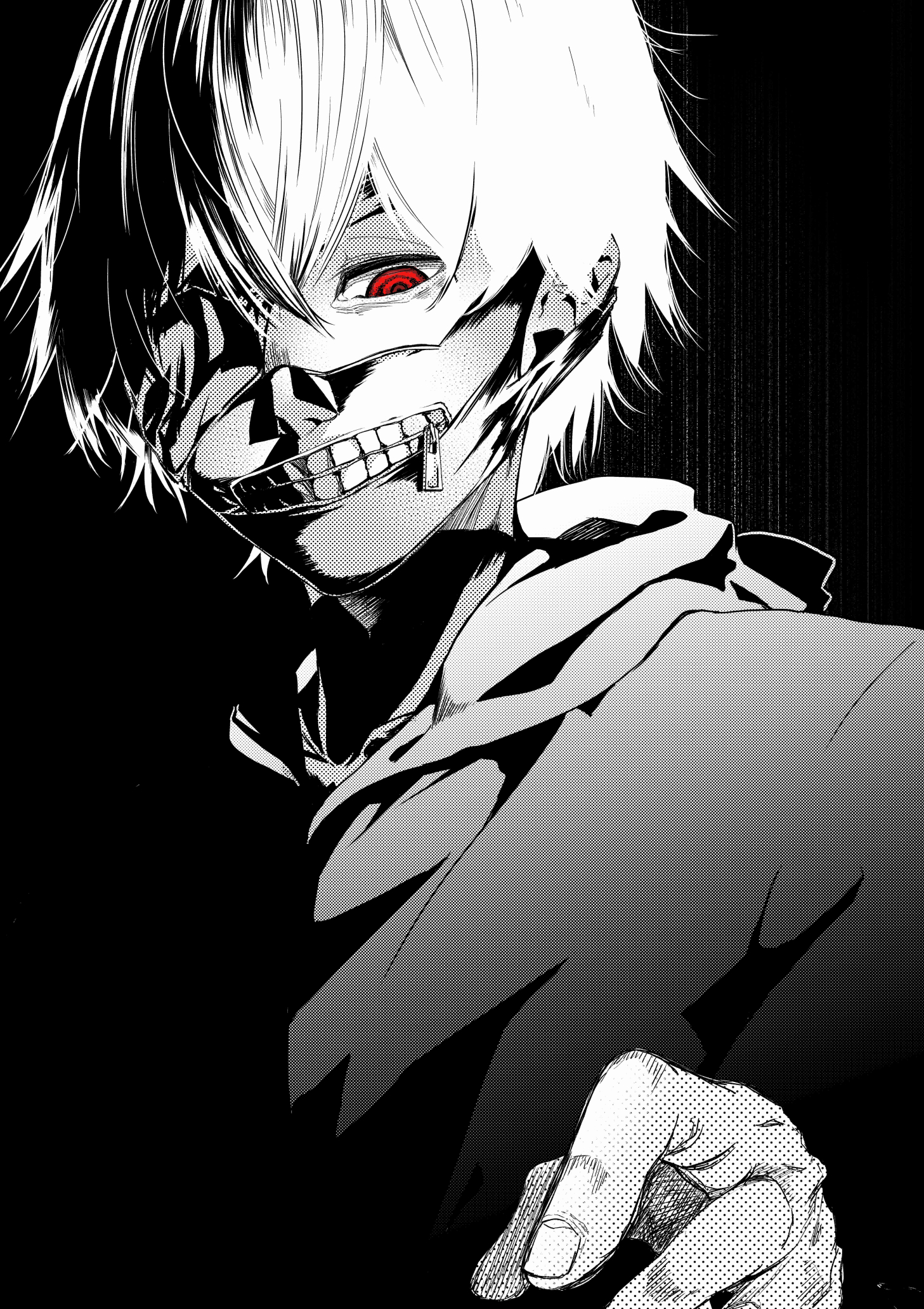 Tokyo Ghoul, black, ghoul, kaneki, tokio ghoul, white, HD phone wallpaper